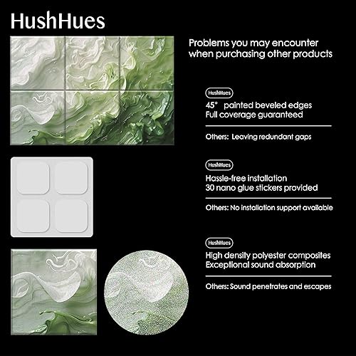 Miniatura 4 de Paquete de 6 paneles acústicos artísticos de 72 x 48 pulgadas, paneles de pared insonorizados - Elegante arte de pared que absorbe el sonido, ideal