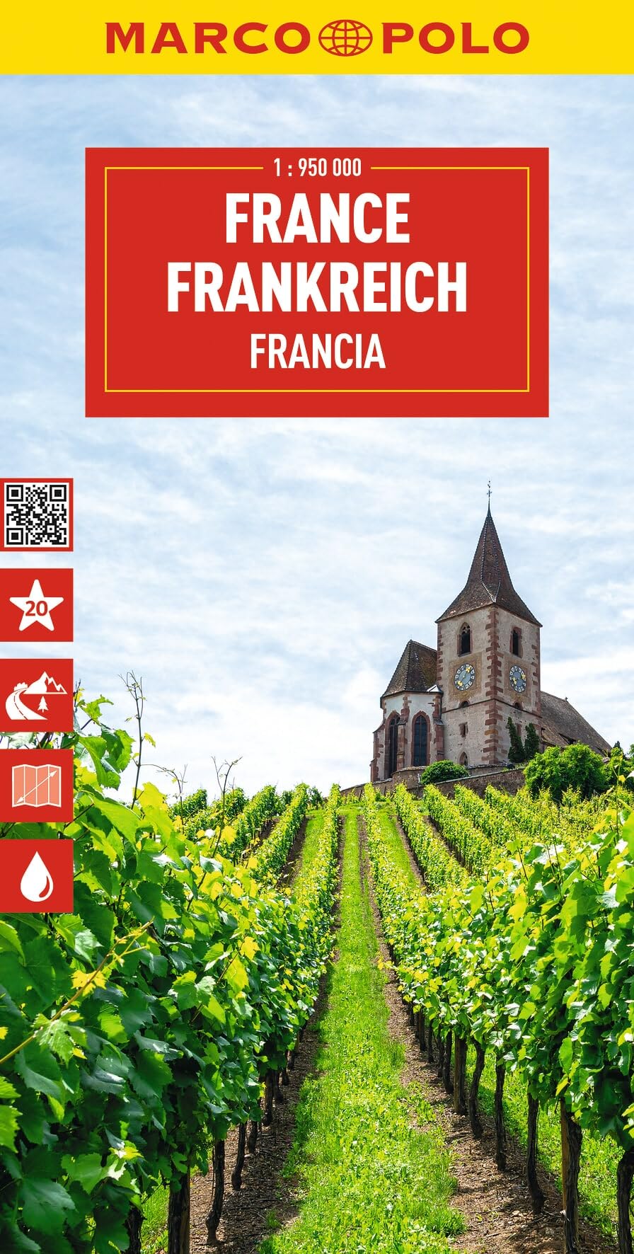 Marco Polo France Travel Map: Road Map for Road Trips with Top Sights and Scenic Routes (Folded Map)