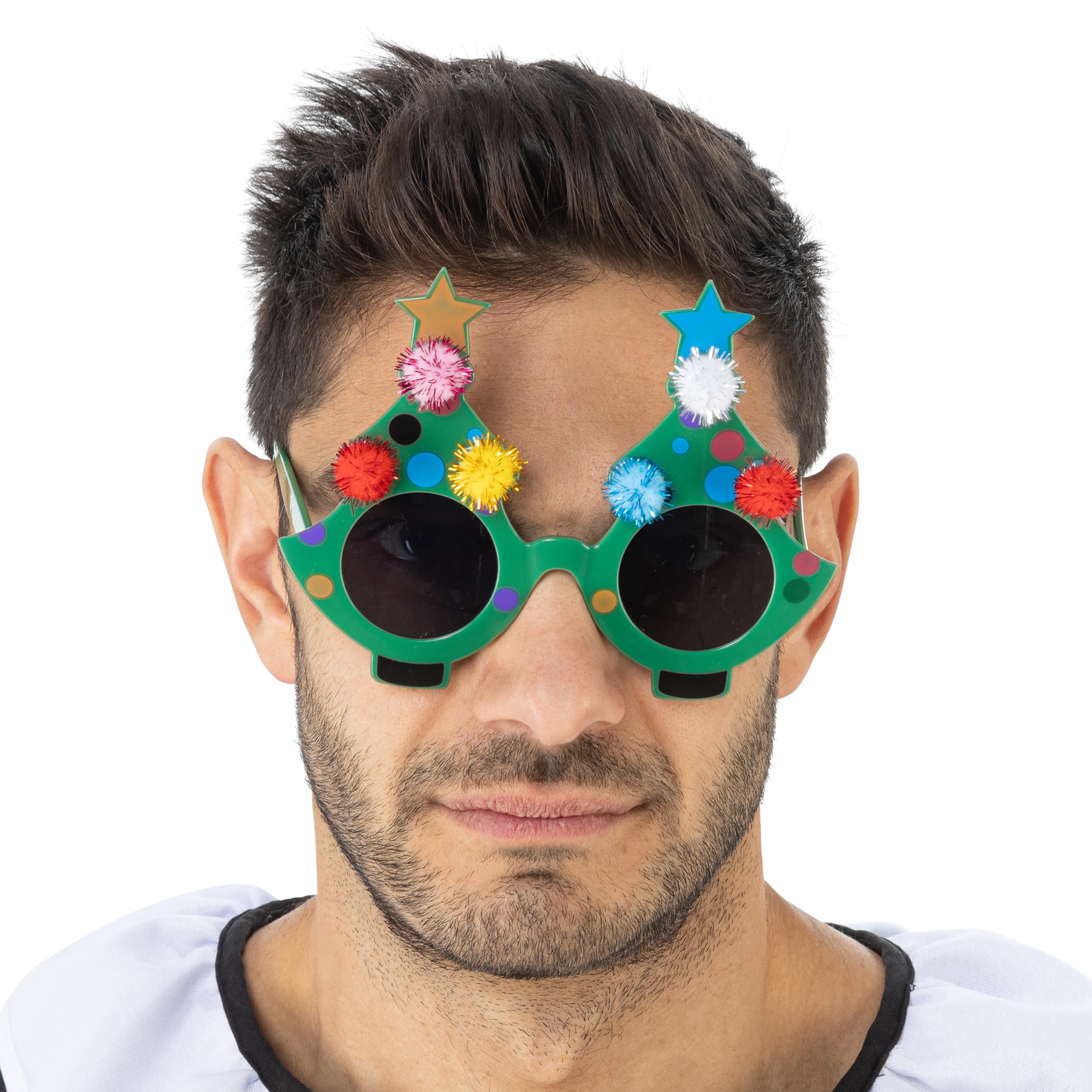 Chaks Terrifier Christmas Tree Glasses for Adults, Fun Costume Accessory with Green Frame & Dark Lenses