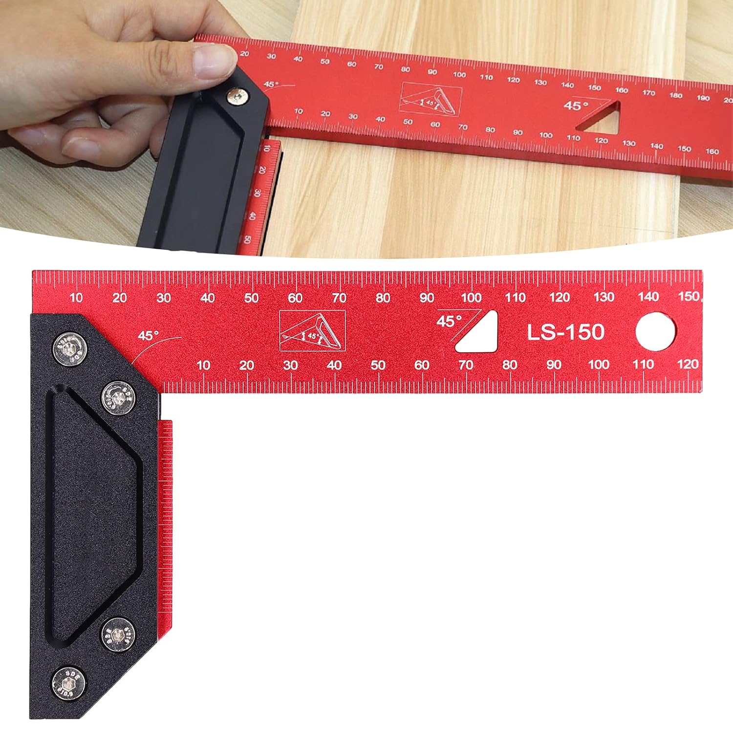 Aluminum Framing Woodworking Squares Scaled L Scribing Ruler for Carpenter Professional Woodworking Tools Durable Aluminum Alloy Material (150mm)