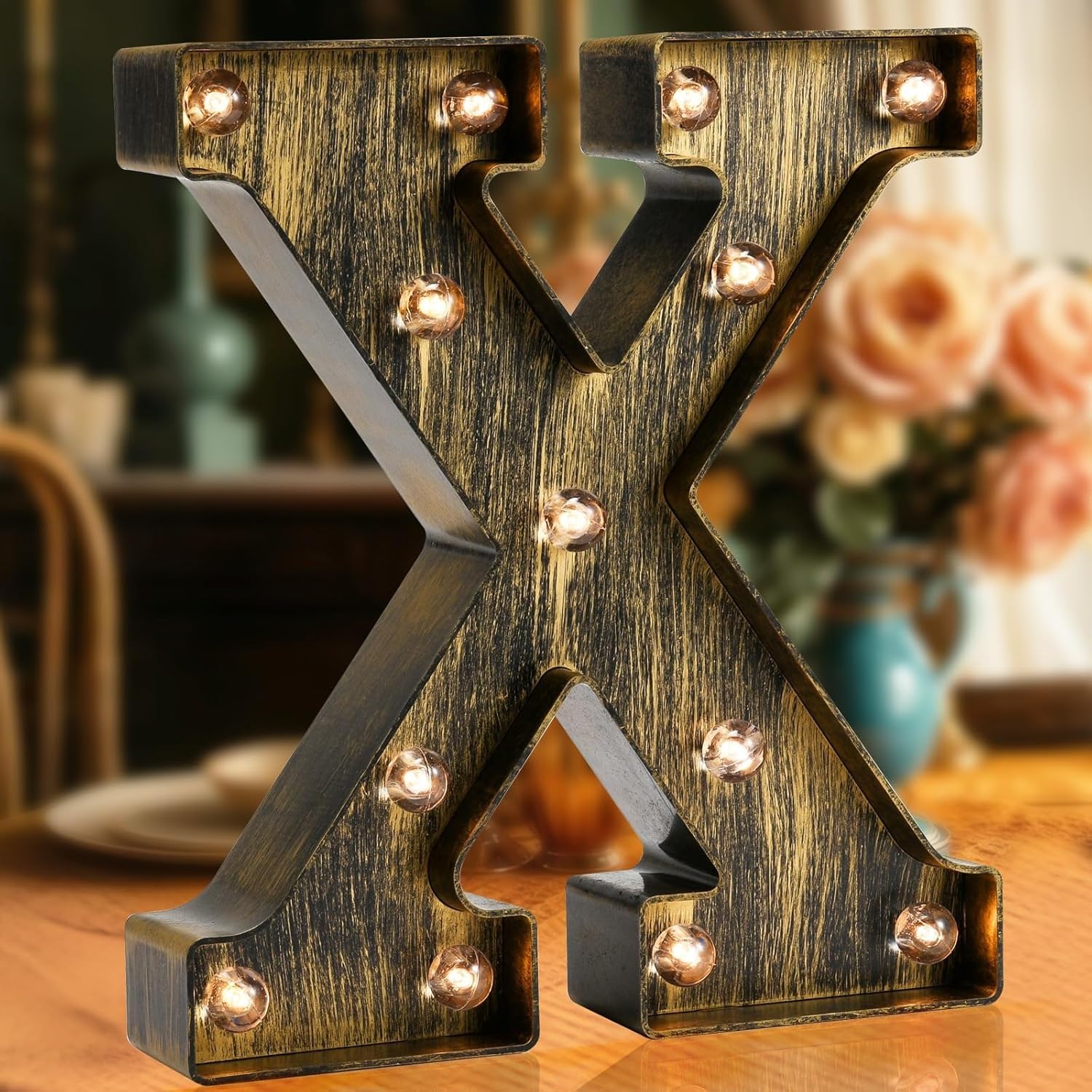 LED Marquee Letter Lights, Light Up Letters Glitter Alphabet Letter Sign Battery Powered for Night Light Birthday Party Wedding Girls Gifts Home Bar Christmas Decoration