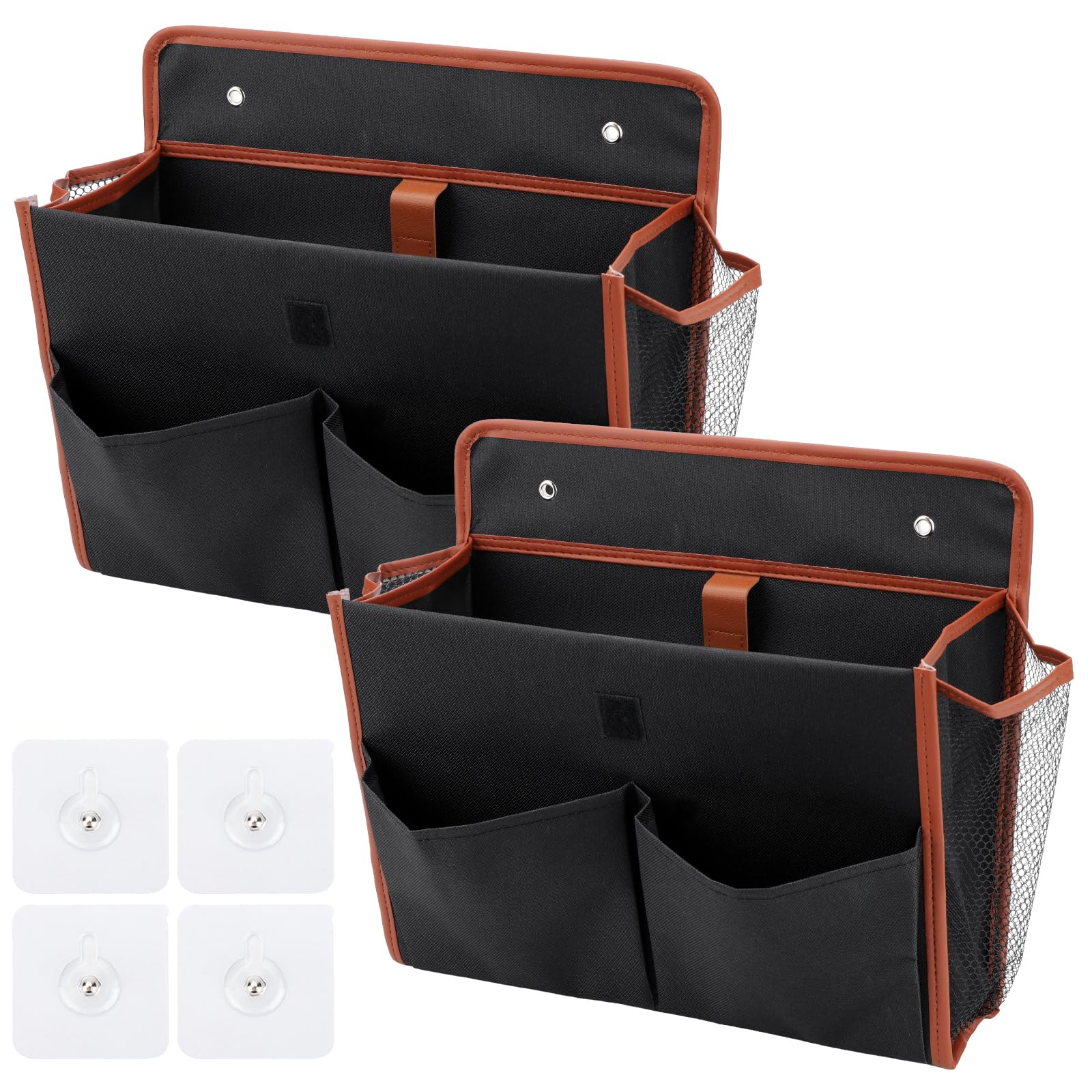 Lot de 2 Organiseurs de Porte de Caravane, Organiseur Suspendu sac de Rangement Mural Adhésif Rayonnage Autocollants Porte de Grande Capacité pour Camping pour Car Bureau Accessoires de Camping