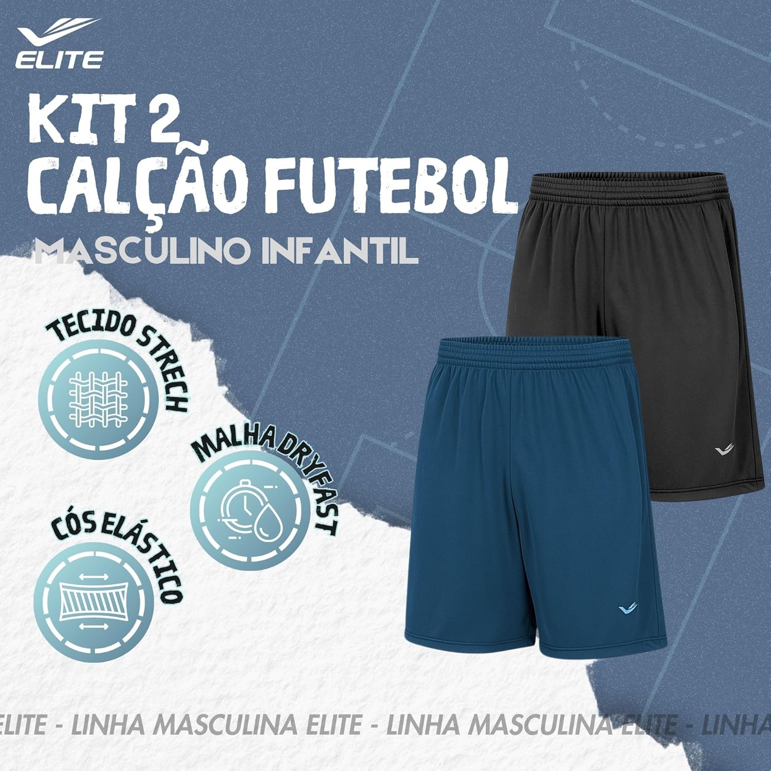 Kit 2 Short INFANTIL Elite Bermuda Meninos Futebol Malha Dry Fit Fitness em promoção! Veja a oferta e mais achadinhos de Meninos 8 Hoje é o melhor dia para comprar Kit 2 Short INFANTIL Elite Bermuda Meninos Futebol Malha Dry Fit Fitness com aquele preço maroto! Promoção! Aproveite a oferta! 8