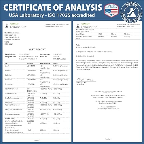 Miniatura 9 de Suplemento NAD con resveratrol y urolitina A, complejo antienvejecimiento para mujeres y hombres. NAD Liposomal Plus, 1000 mg de refuerzo de NAD+,