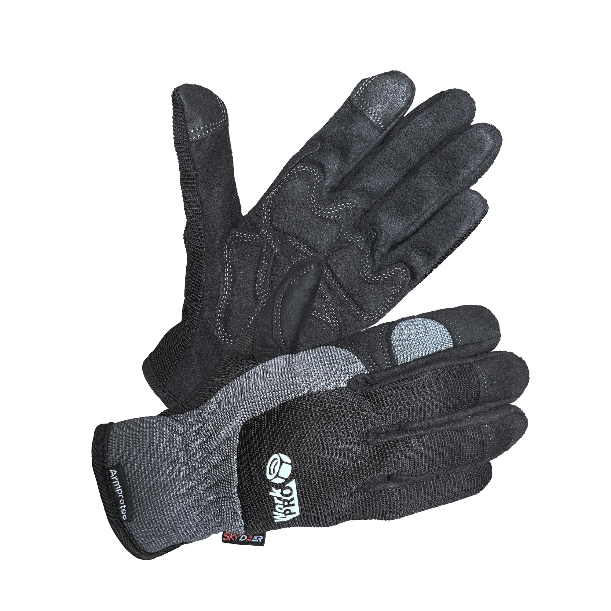 SKYDEERMens Work Gloves, Touch screen Utility Mechanic Gloves, Flexible Breathable Fit and Padded Knuckles & Palm Protection