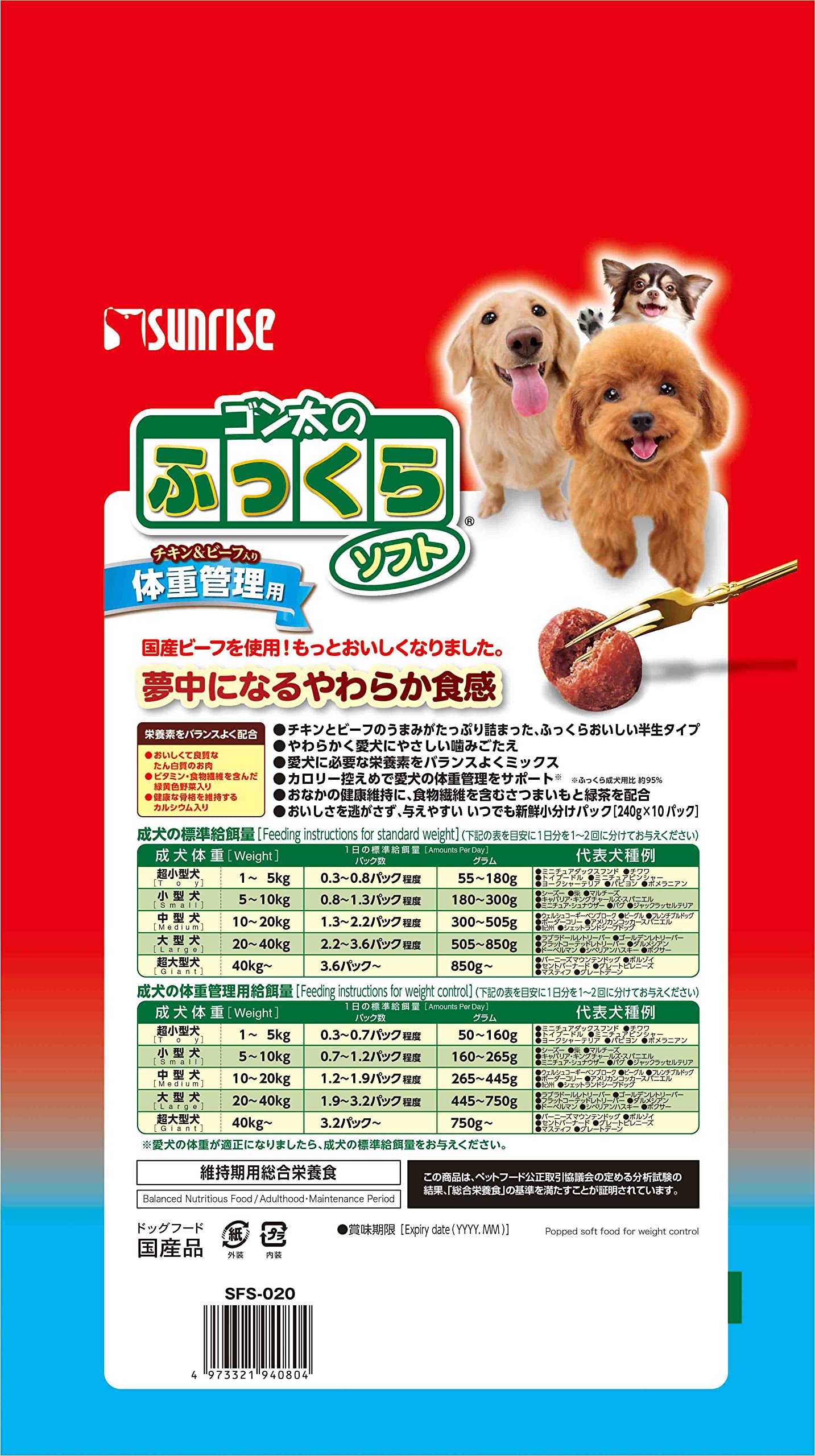 Amazon.co.jp: ゴン太のふっくらソフト 体重管理用 2.4kg 総合栄養食