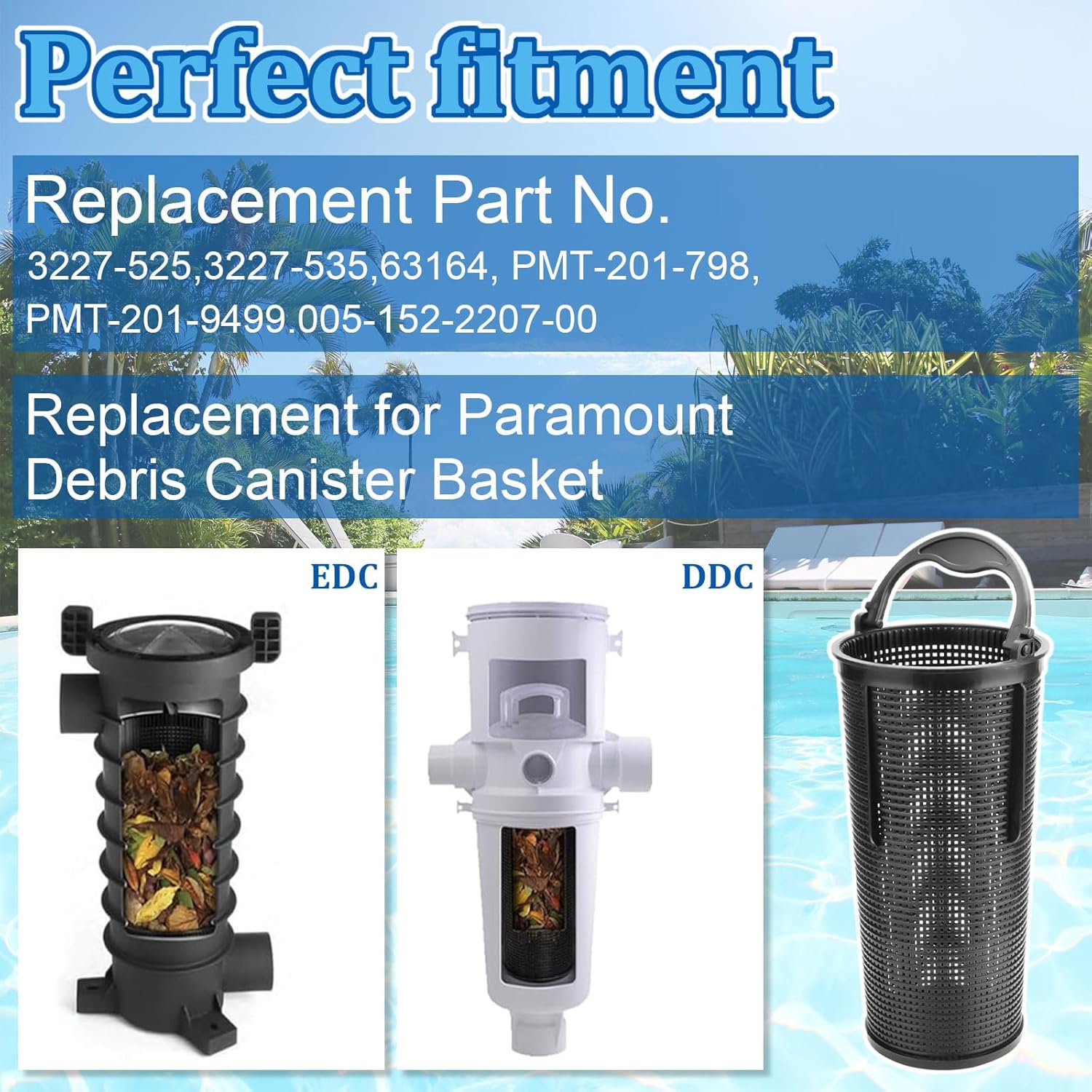 Big Peng 005-152-2207-00 Debris Canister Basket Replacement for Paramount, for DDC/EDC Pool Leaf Canisters Basket