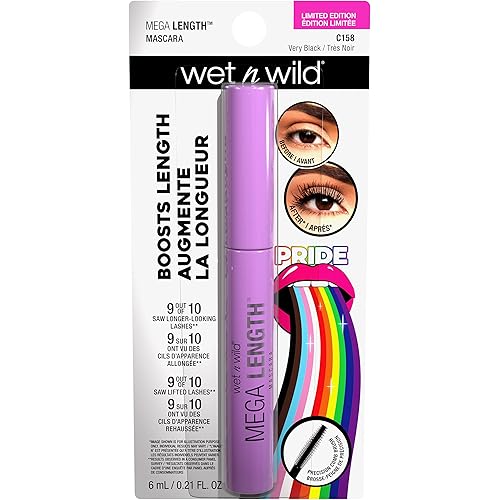 wet n wild Pride Collection Mega Length Mascara Lengthening, Ophthalmologist-tested