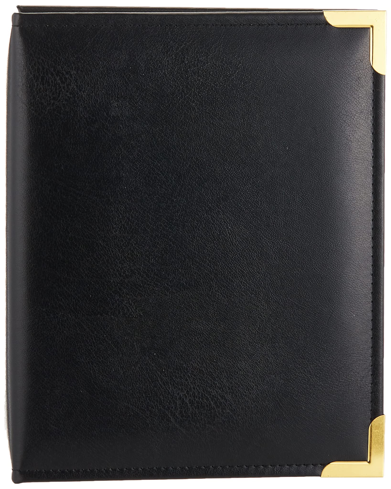 Pioneer Photo Albums 208 Pocket Black Sewn Leatherette Cover with Brass Corner Accents Photo Album, 4 by 6-Inch