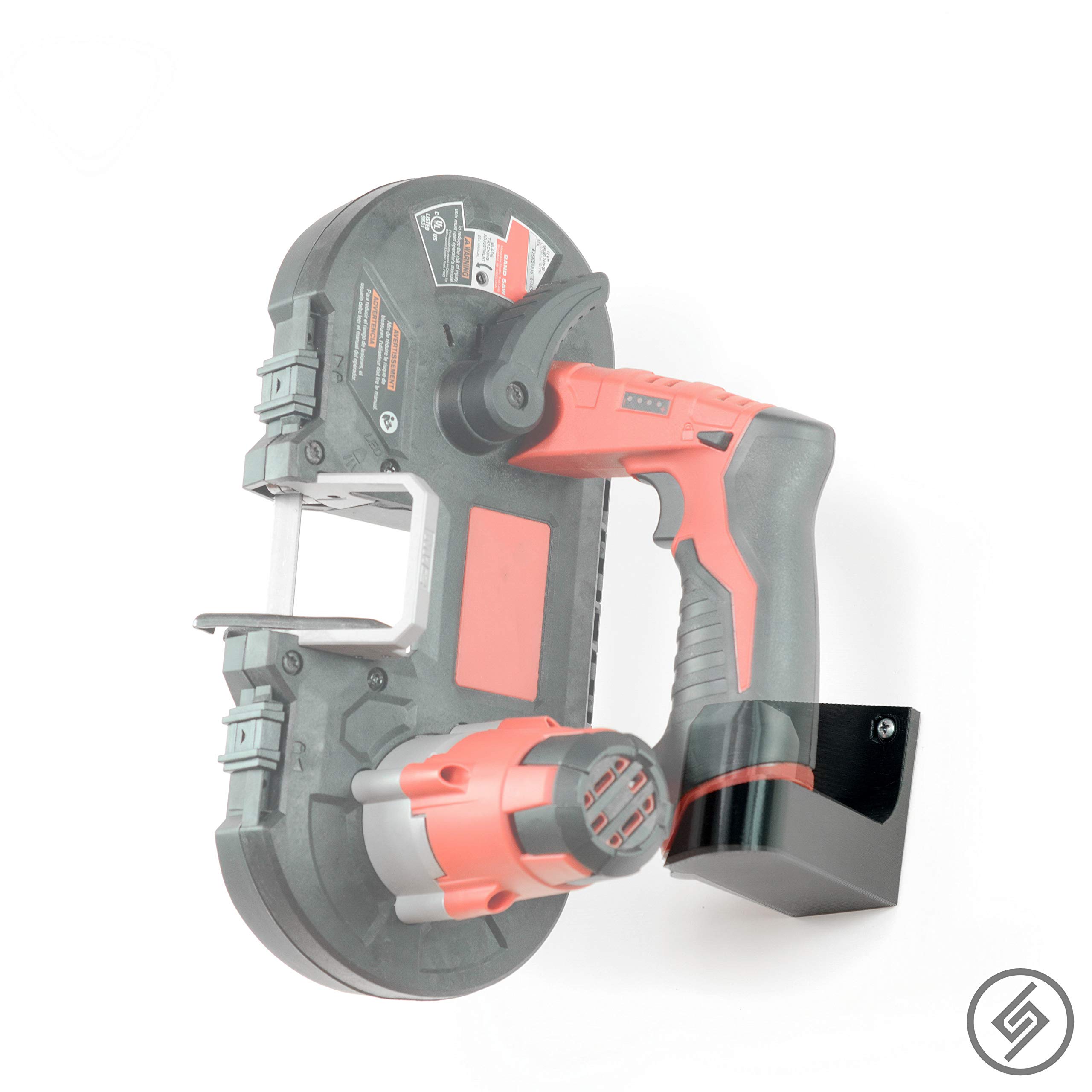 Spartan Mounts for Milwaukee M12 Tool | Wall Display Hook Holder Power Tool Storage | Blog DIY Strong Low Profile Bracket Convenient Easy Access Garage Organize (Circular Saw)