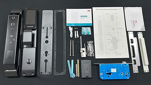 Miniatura 7 de Cerradura de puerta inteligente de reconocimiento facial 3D con cámara HD, timbre de video e intercomunicador, entrada sin llave 7 en 1  Huella