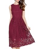 Womens Fashion Sleeveless Lace Fit Elegant Cocktail Party Dress