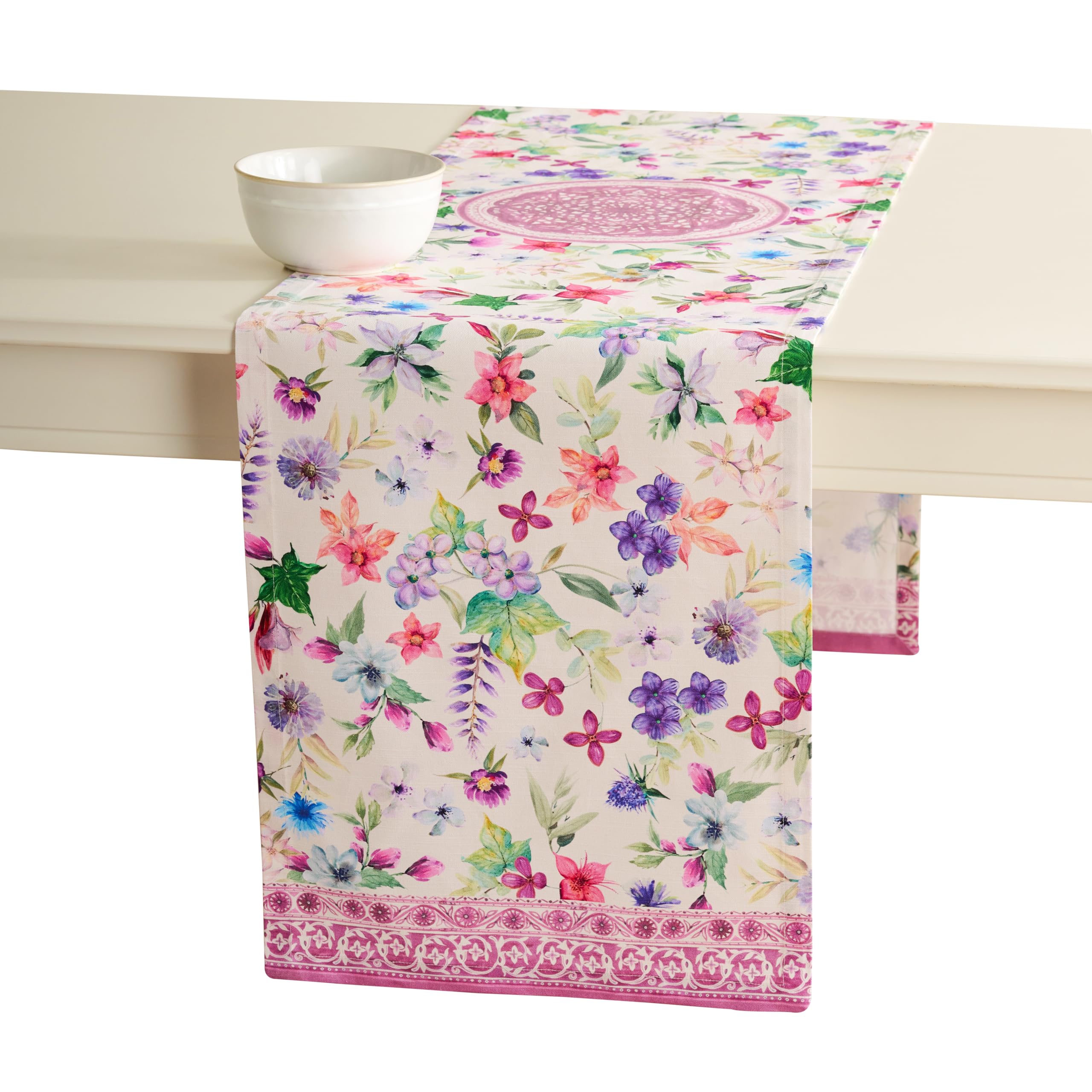 Maison d'Hermine Table Runner 100% Cotton Single Layer Table Runners 72 inches Long Home, Kitchen, Dining, Party & Camping - Gifts for Mothers Day Spring & Summer (Chardon, 14.50" x 72")