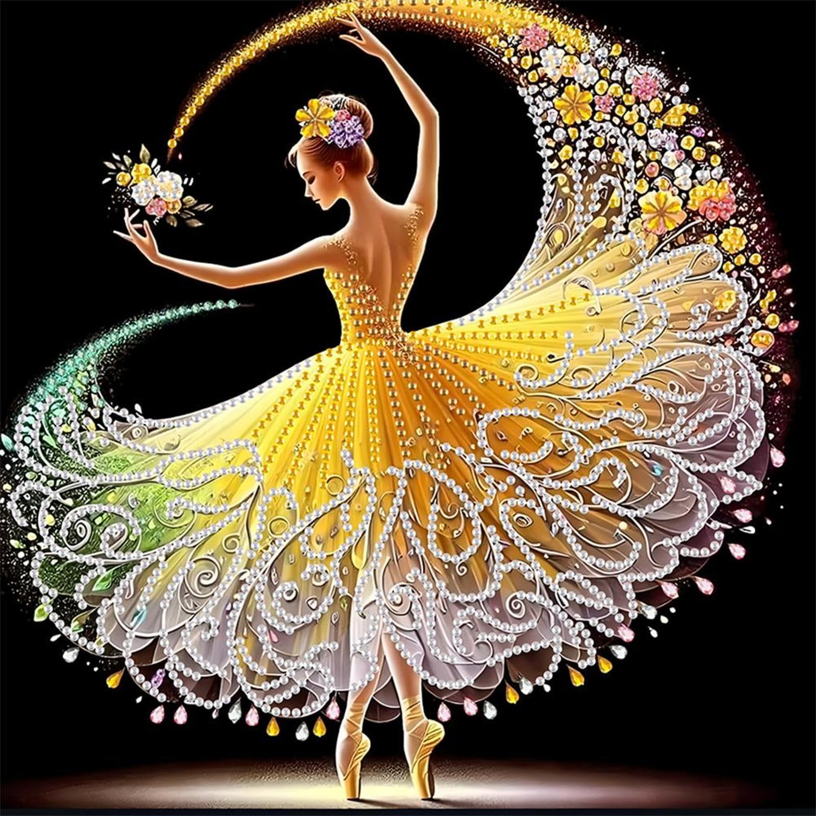 5D Diamond Art Painting Kit for Adults Beginners – Partial Special Shaped Drill Crystal Rhinestone DIY Art Craft, Girl Theme, 30x30cm (12x12inch), Perfect for Home Wall Décor & Gifts