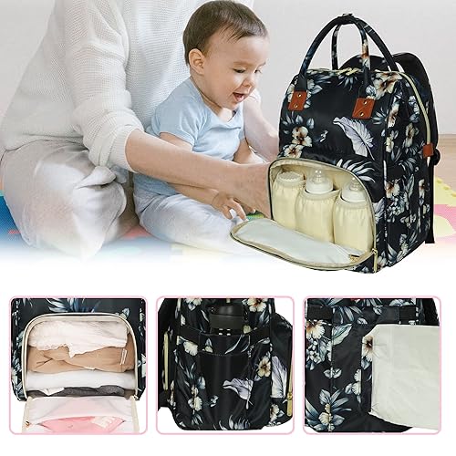 Miniatura 4 de Femuar Mochila para pañales multifunción para maternidad, para bebés, niñas y niños, bolsas de pañales de viaje de gran capacidad