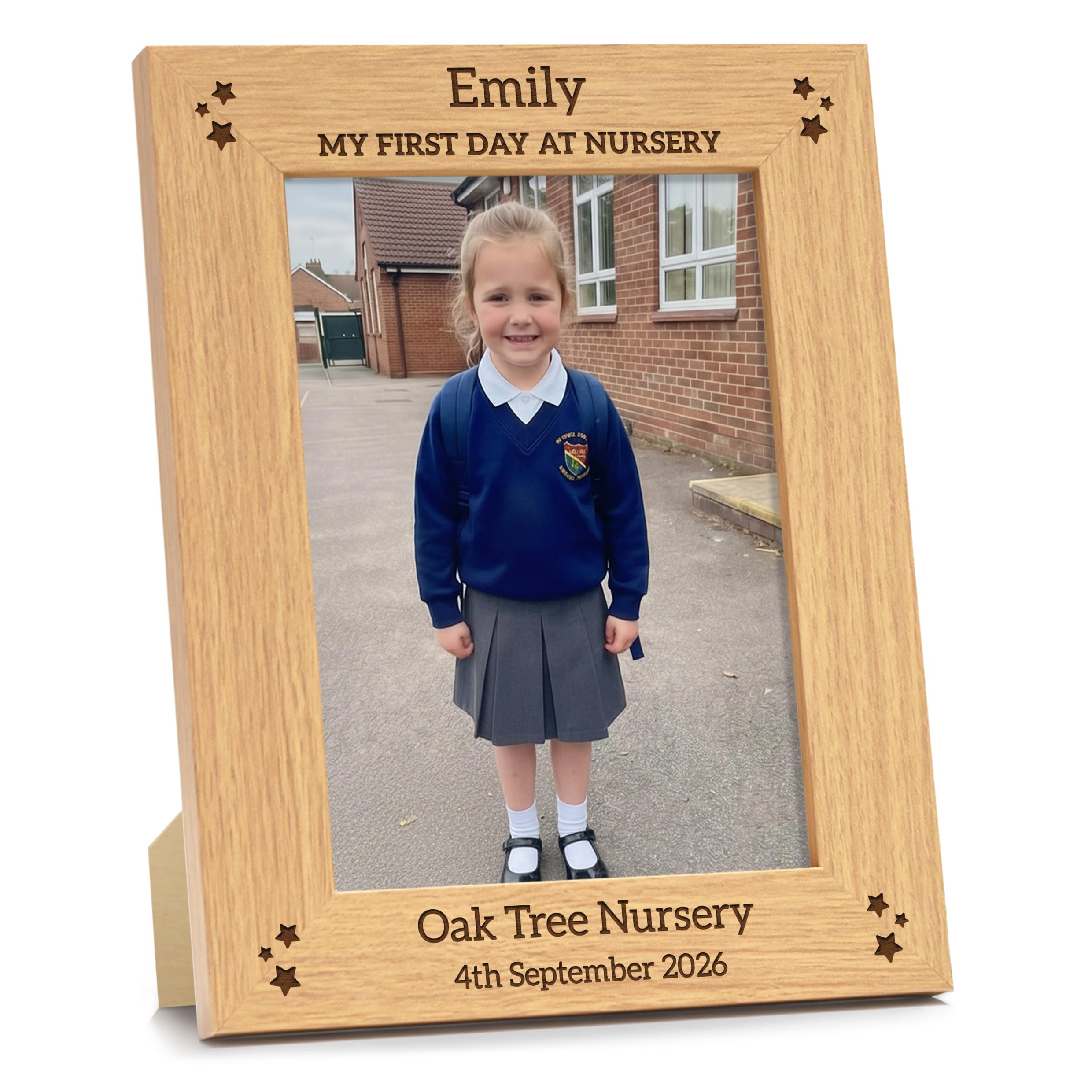 Beecreative My First Day At Nursery Photo Frame, Personalised 1st Day Of