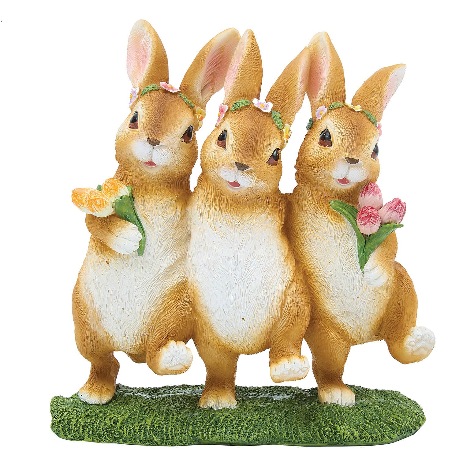 Coopers of Stortford - Spring Dancing Rabbits - Weather-Resistant Polyresin - H18 x W19 x D10cm