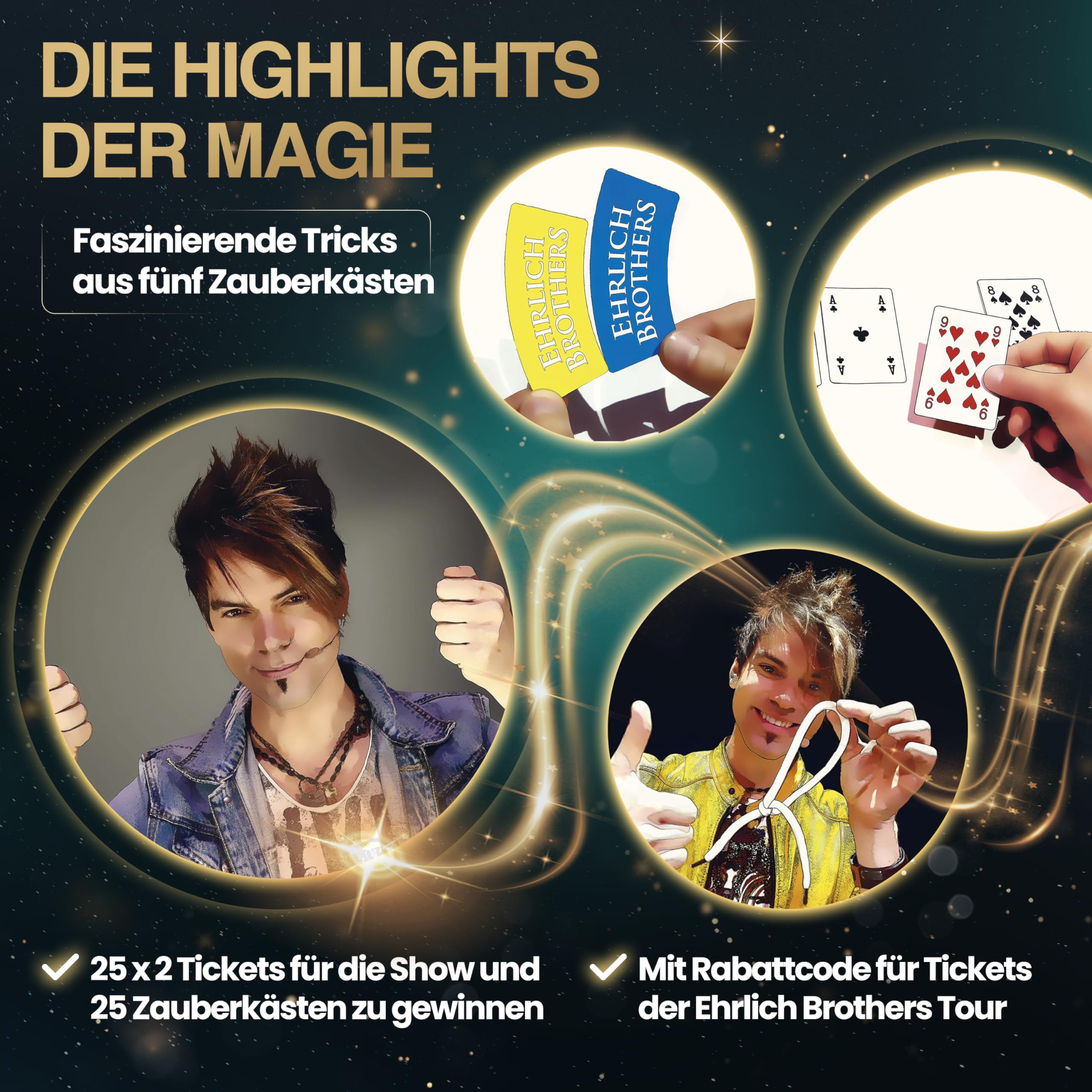 Ehrlich Brothers Adventskalender - Weihnachtskalender der Magie mit 24 Zaubertricks für Kinder ab 7 Jahren von Clementoni 59407
