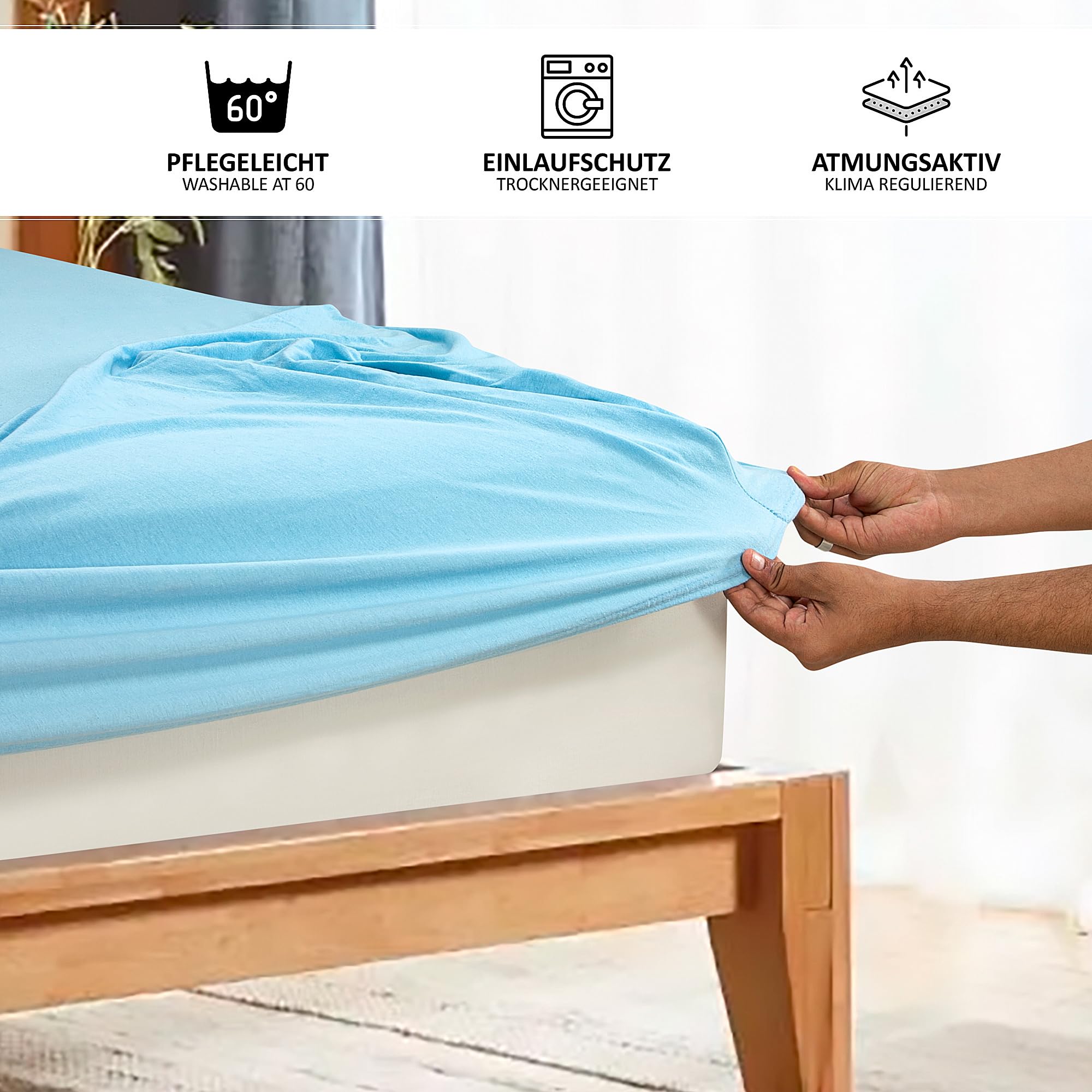 Spannbettlaken Aus 100% Baumwolle Jersey – Schwarz, 200 X 200 Cm, Für Matratzen Bis 20 Cm Hoch, Öko-Tex Zertifiziert