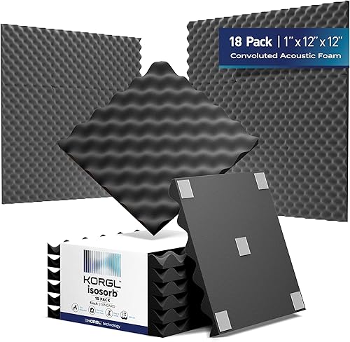 Miniatura 7 de ISOSORB Paneles de espuma a prueba de sonido paneles de pared de espuma acústica de caja de huevos de 2 x 12 x 12 pulgadas con cinta de doble cara,