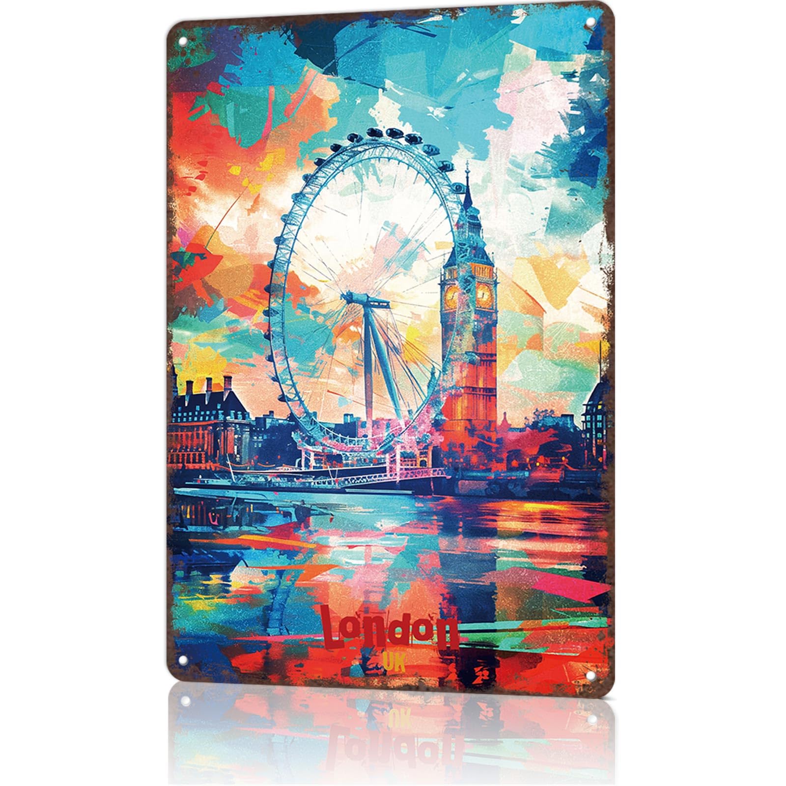 KWQDOZF Funny Signs Posters London Art Poster Wall Art Sign for Bedroom Dorm Home Garage Bar Decor 8X12inch