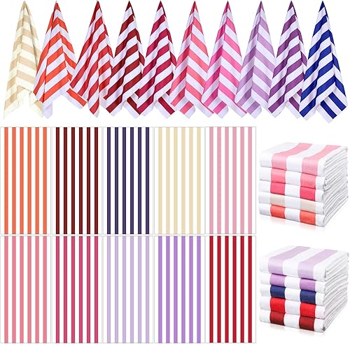 EBOOT Paquete de 10 toallas de playa de gran tamaño, toallas de piscina extra grandes, de microfibra, de secado rápido, para adultos, mujeres,