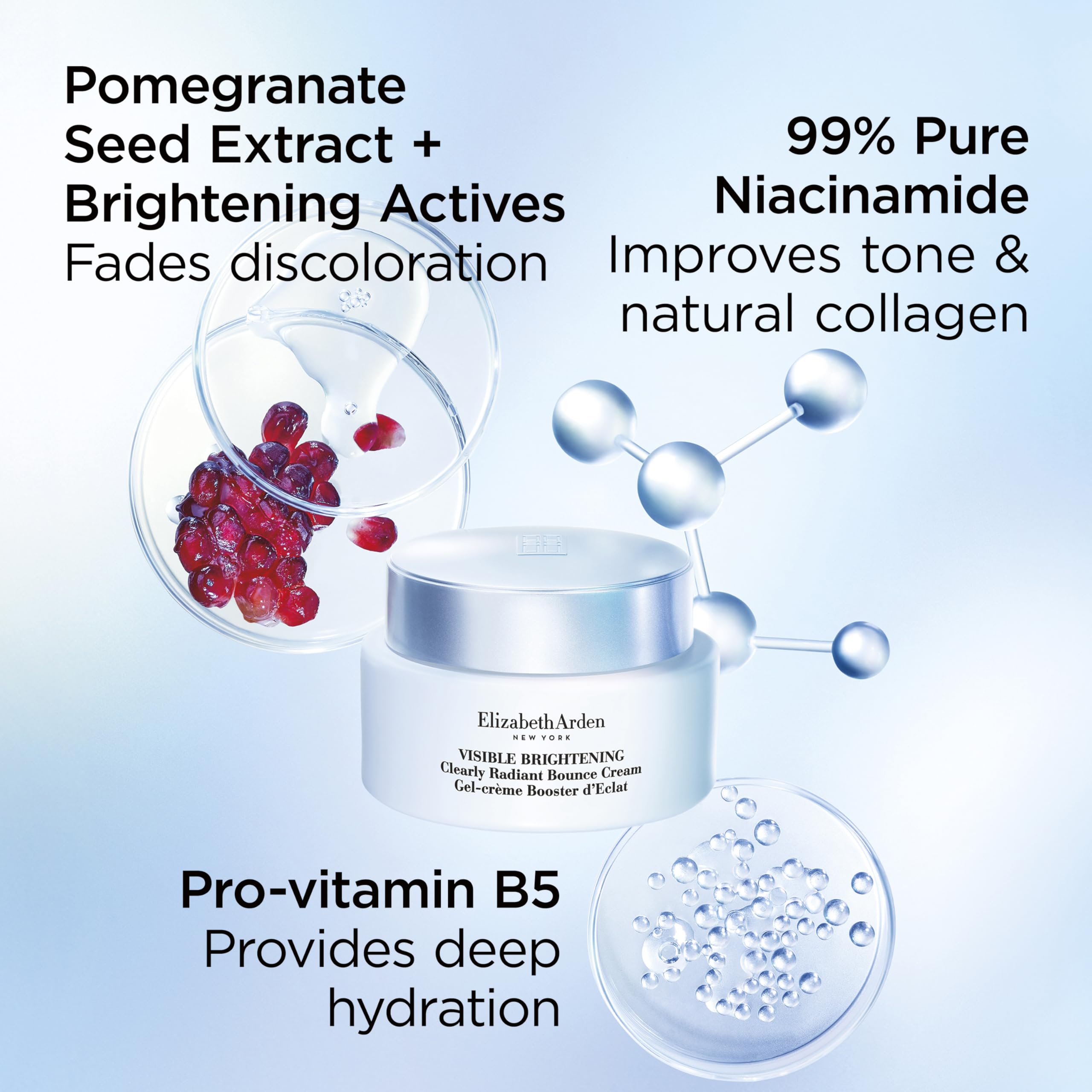 Elizabeth Arden Visible Brightening Clearly Radiant Bounce Cream, Face Moisturizer to Smooth, Hydrate & Even Skin Tone, 1.7 fl oz