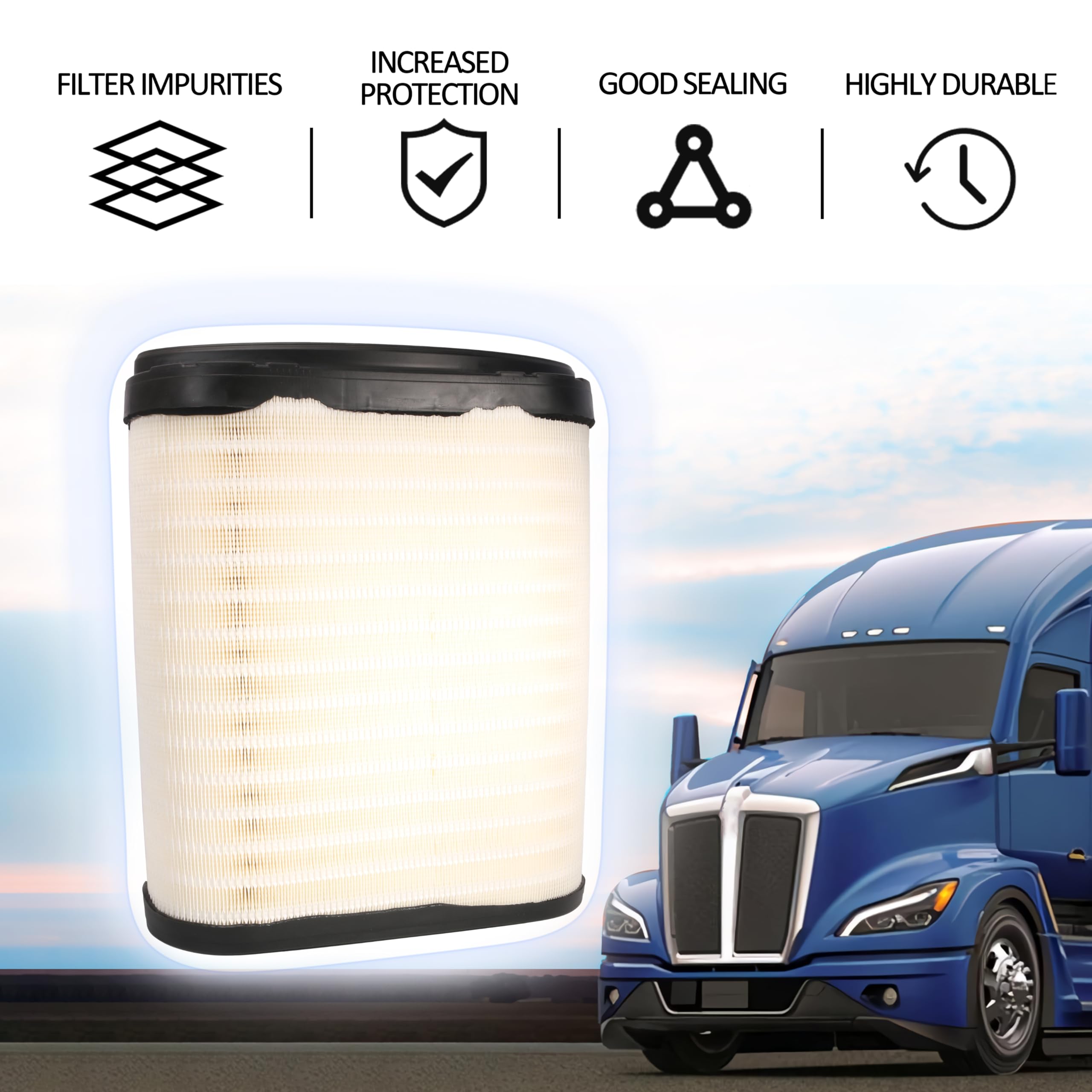 Amazon.com: D37-1061 引擎空氣過濾器,適用於Kenworth T680 2023