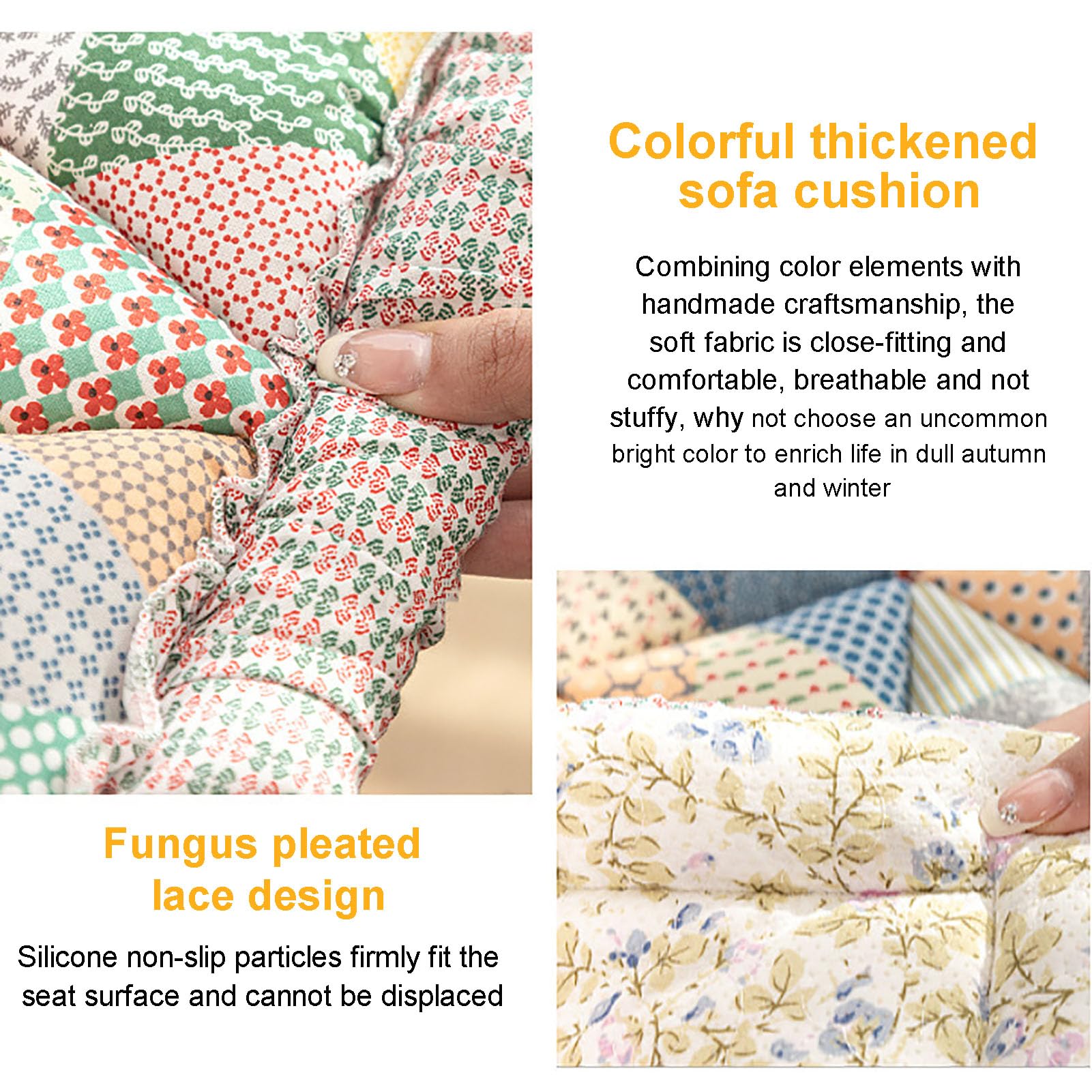 Housse de Protection for Canapé en Coton Garden Chic, Antidérapante Universelle Protège-canapé pour Chiens, Patchwork Housse de Canapé Tapis de Sol(70x210cm(27x83inch), A)