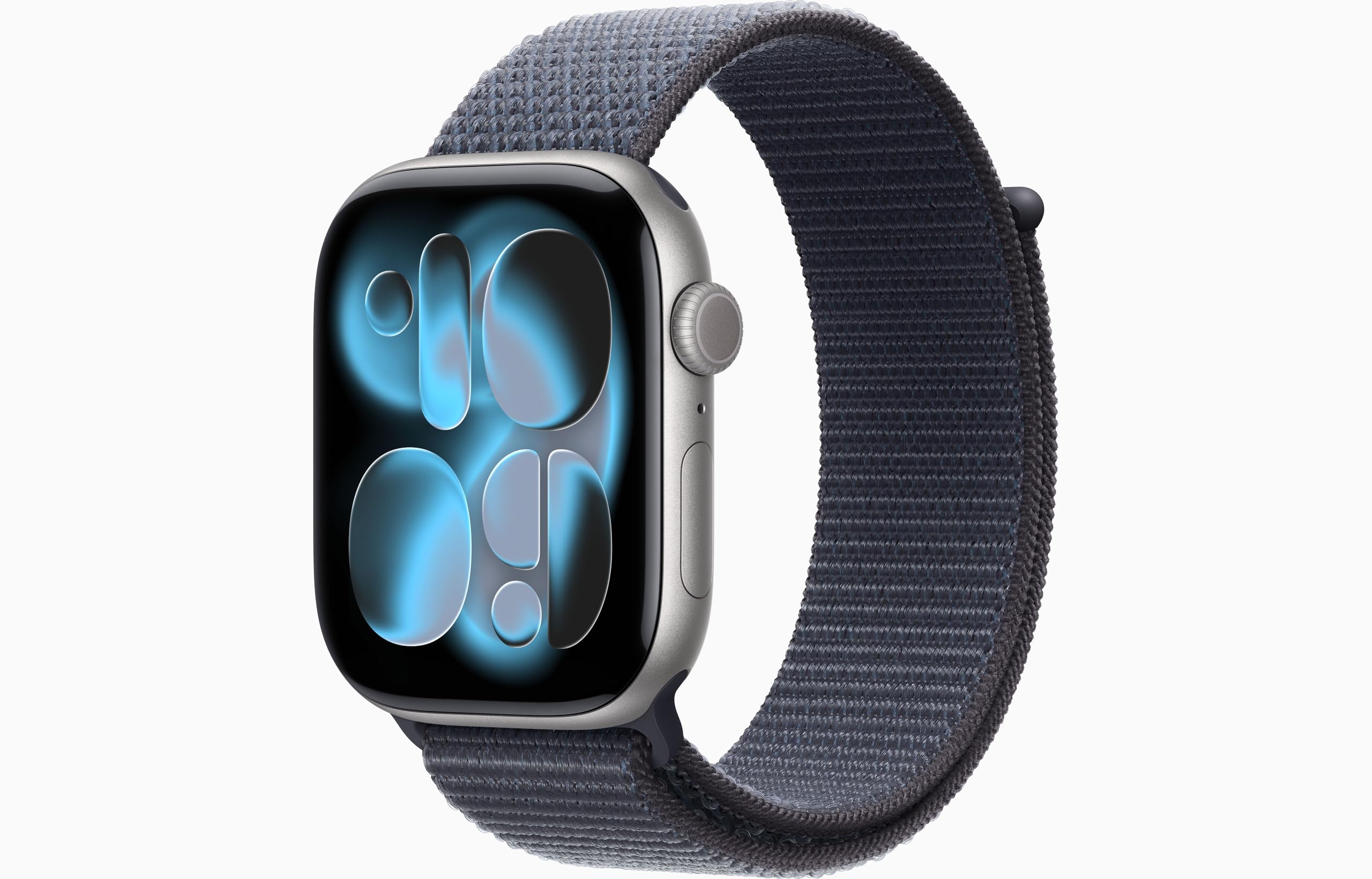 Apple Watch Series 11 [GPS, 46mm] Space Gray Aluminum Case with Anchor Blue Sport Loop Band, One Size (Renewed)