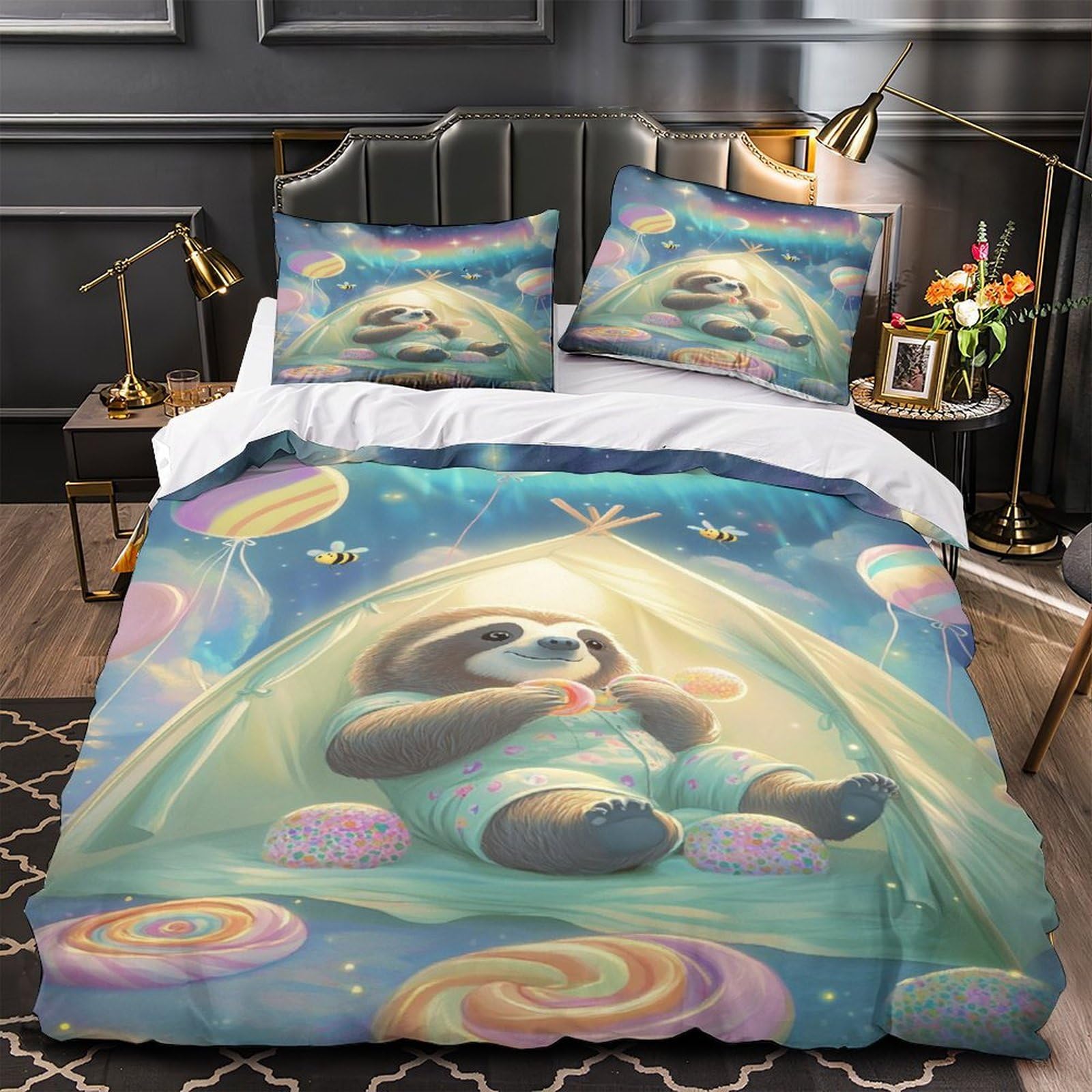 Housse de couette 3D cheval 200x200 pour lit double ado
