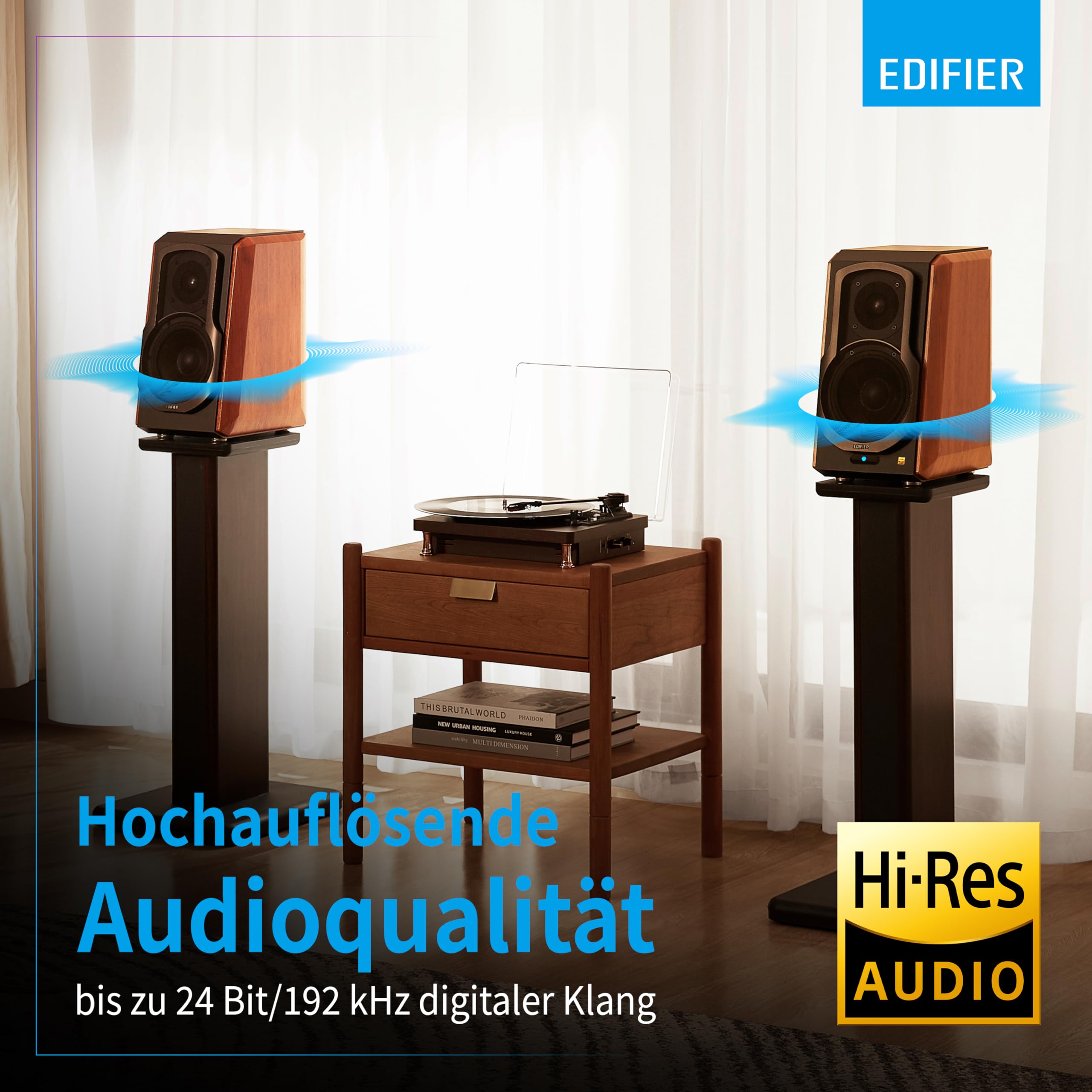 Edifier S1000W WiFi Lautsprecher mit Bluetooth, digitalen und analogen Eingängen Funktioniert mit Amazon Alexa, Apple AirPlay 2, Spotify, Tidal und noch mehr.