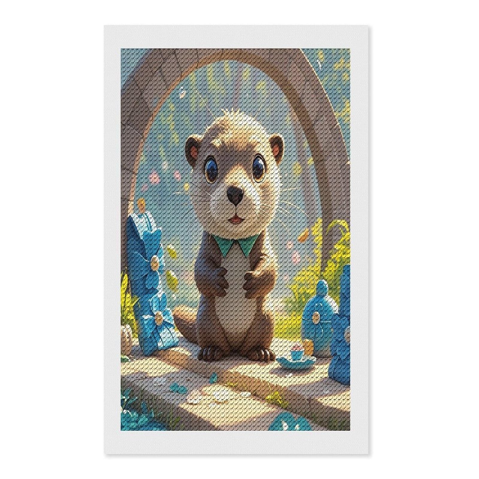FekiLoot Cute Otter Diamond Painting Kits for Adults Full Round Drill Diamond Art Kits for Beginners 5D DIY Diamond Dots Paintings Diamonds Pictures Gem Art Home Wall Decor 12"x20"