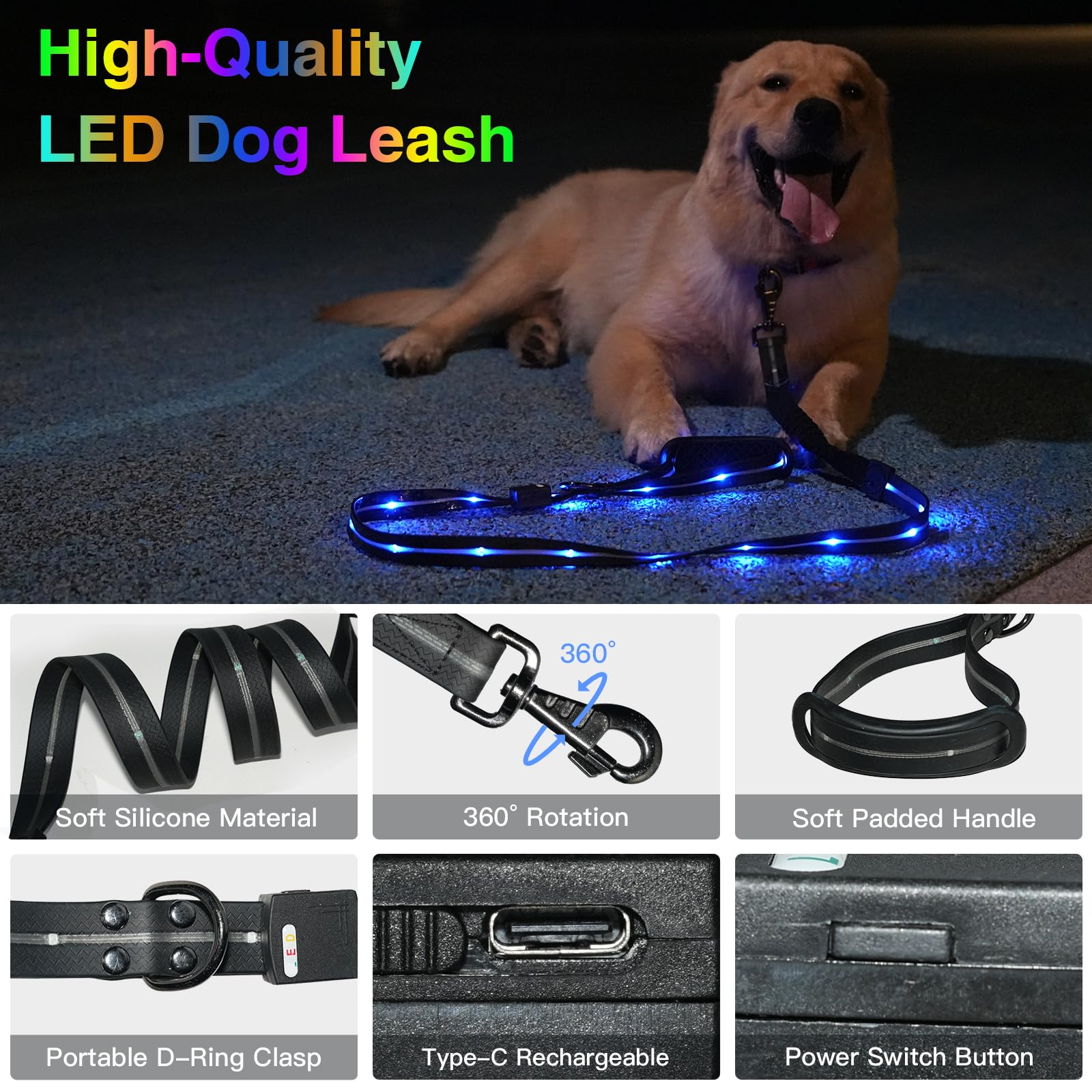 Correa LED para perro