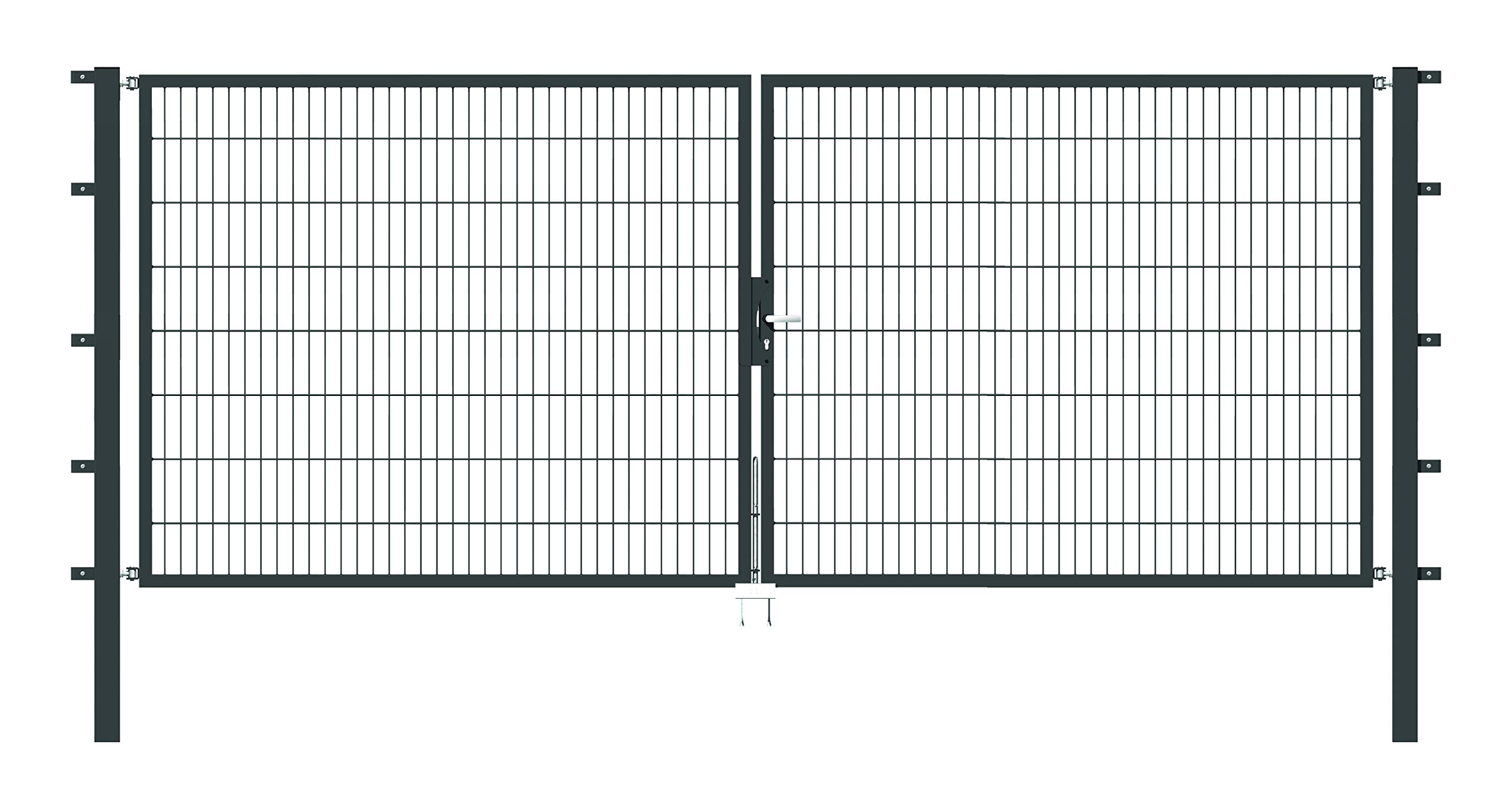 Alberts 650445 Doppeltor Flexo mit Zubehör | verschiedene Breiten und Höhen | anthrazit | Breite 400 cm | Höhe 160 cm