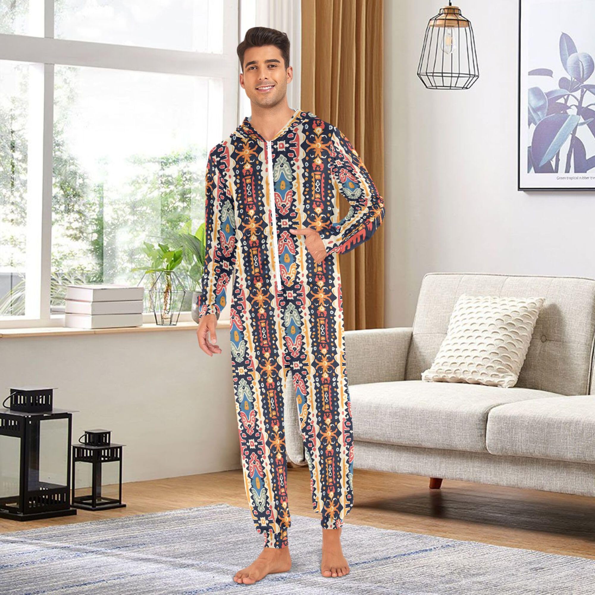 Pigiama con cappuccio per donne uomini coppie adulti, pigiama tradizionale tuta intera con zip up tuta coordinata bassa peluche pigiama biancheria da notte indumenti da notte abbigliamento domestico