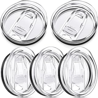 5 Pcs 20 oz Skinny Replacement Lids Tumbler Replacement Lids Plastic Splash Resistant Lids Covers Spill Proof Skinny Tumbler Lid Cup Covers for Mouth Tumbler Cooler Cup ()