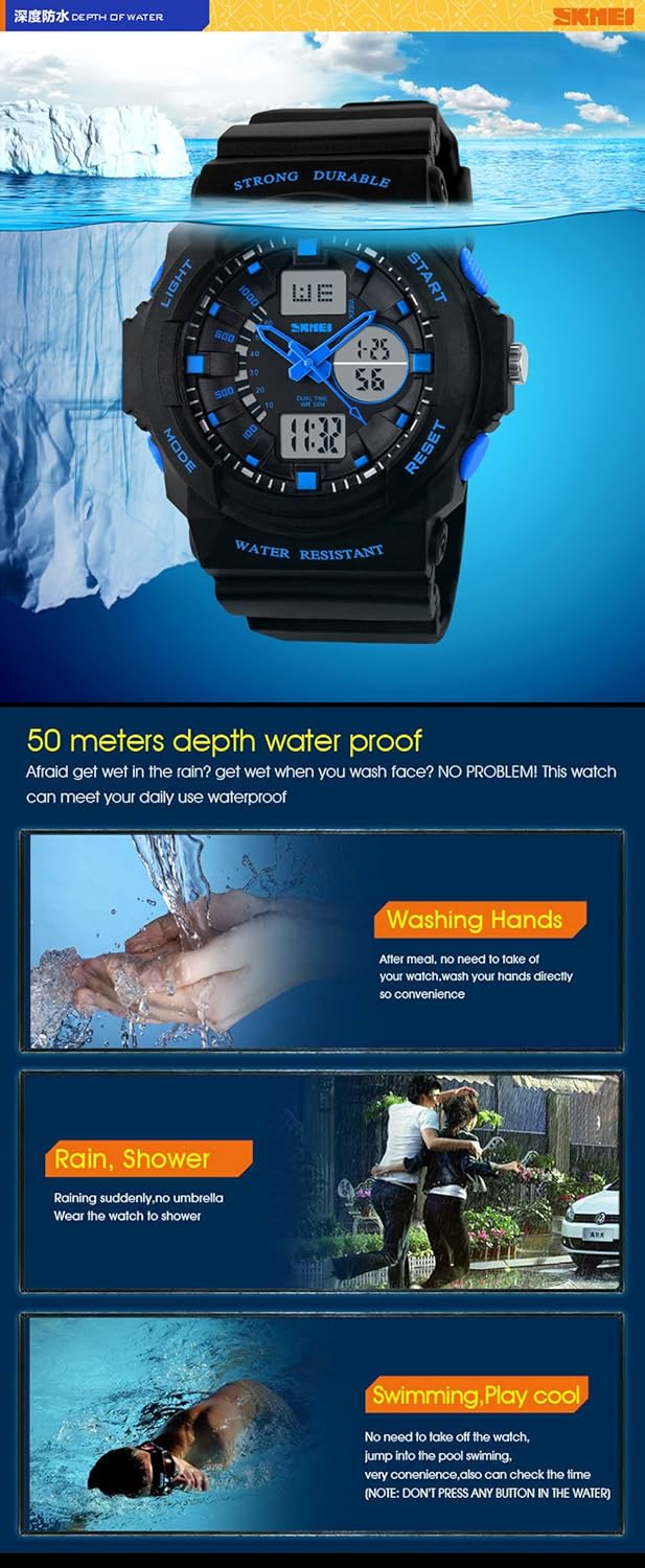 SKMEI 1061 Watch Water Resistance Examples