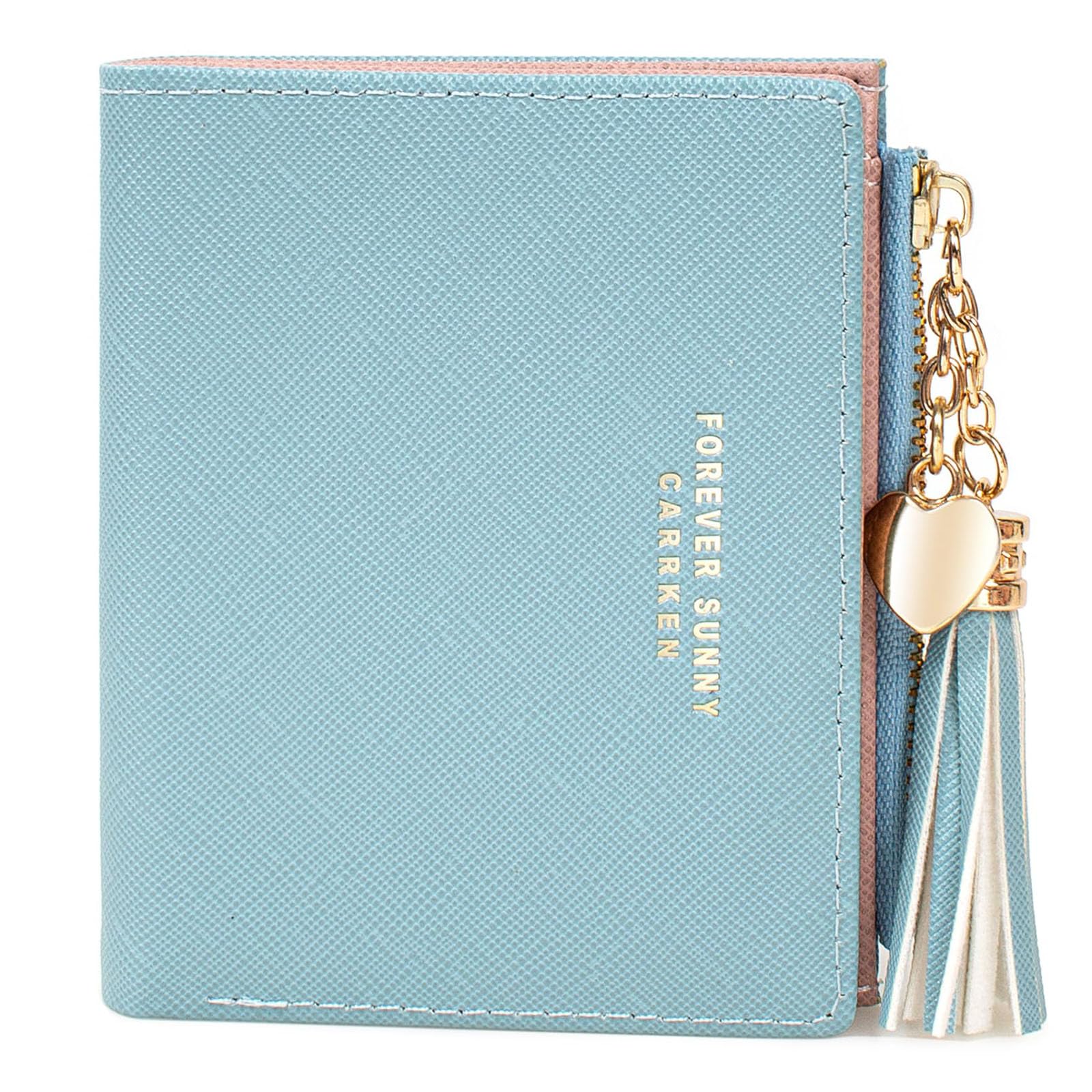 Valentoria Womens Small Wallet Mini Purse Bifold Slim Card Case Holder Zipper Coin Pocket Girls Cute Tassels & Love Wallets