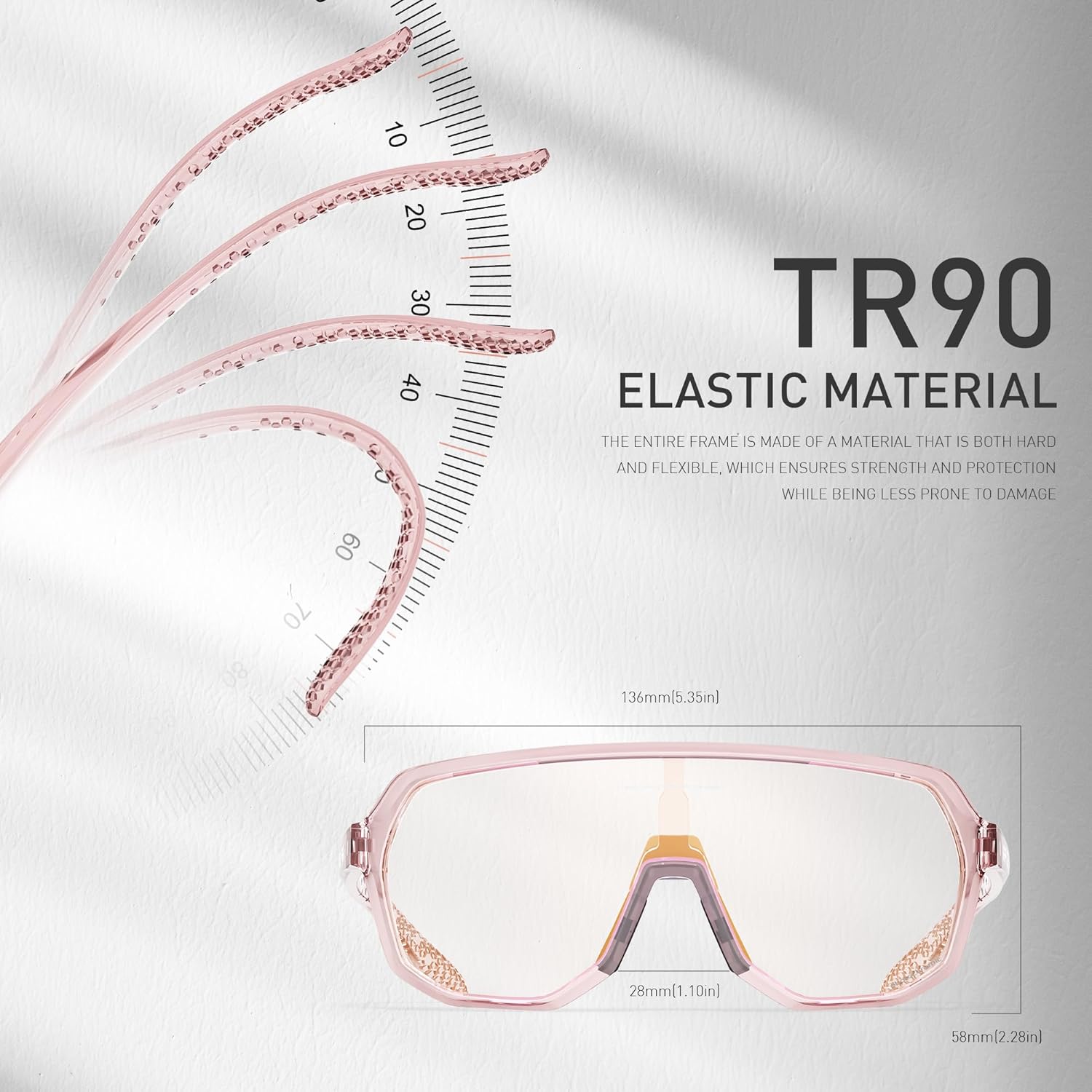 KAPVOE Photochromic Cycling Glasses for Men Women Mountain Bike Sunglasses Sports Goggles UV Protection K63 - Image 5