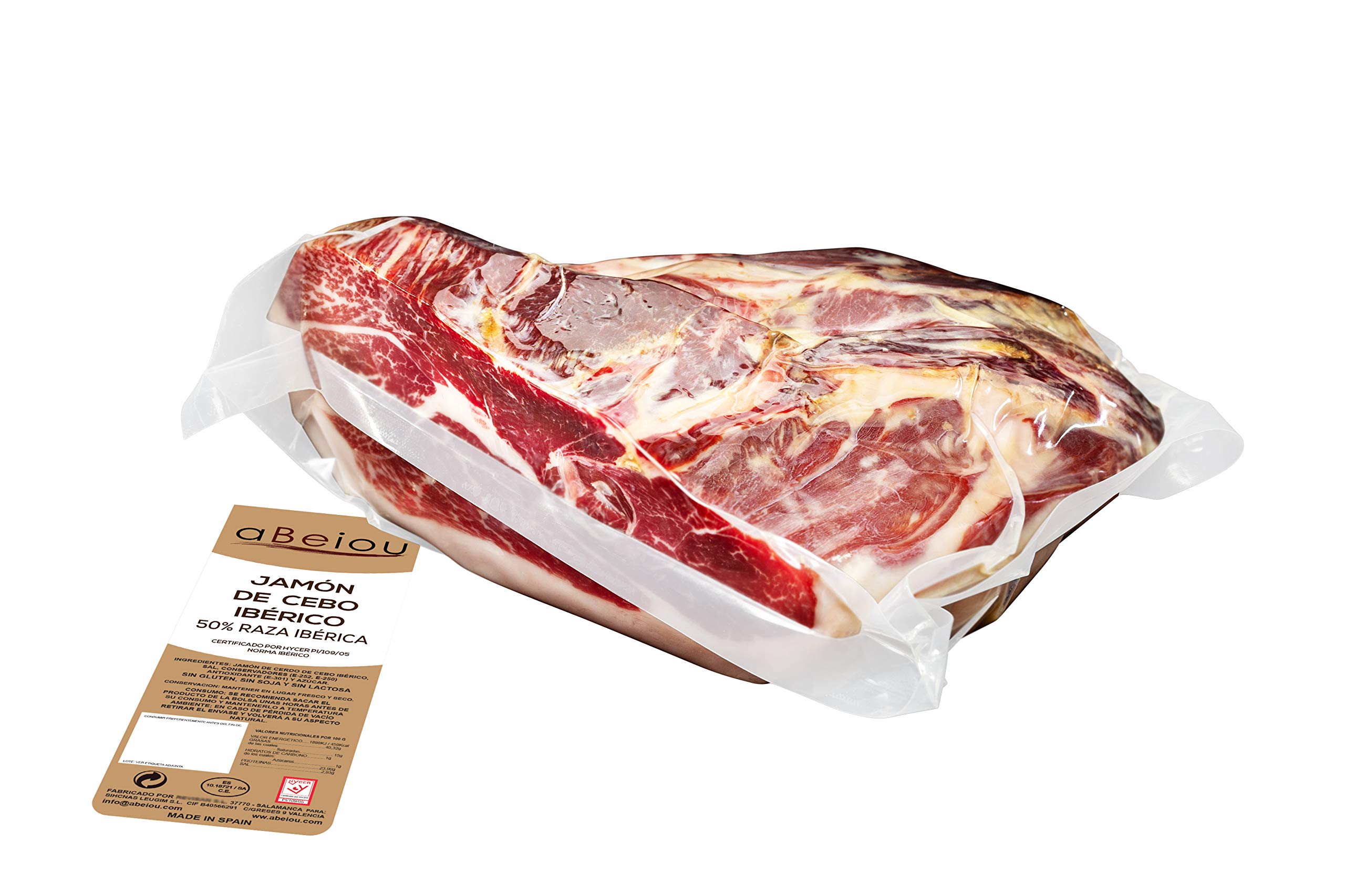 Prosciutto Iberico Crudo Disossato 2,4 kg — Stagionatura +30 Mesi — Cert. Hycer — Guijuelo Spagnolo — Jamón Ibérico — aBeiou