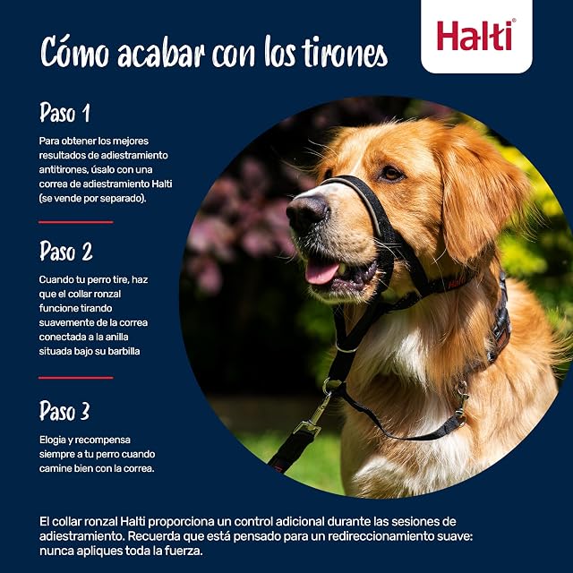 Foto 4 de 6 de Collar Ronzal HALTI - Para evitar que tu perro tire de la correa, Ajustable y Ligero, con banda de nariz…