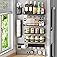 Magnetic Spice Rack for Refrigerator, 7 Pack Metal Magnetic Shelf, Moveable Magnetic Storage Fridge Organizer, Spice Org