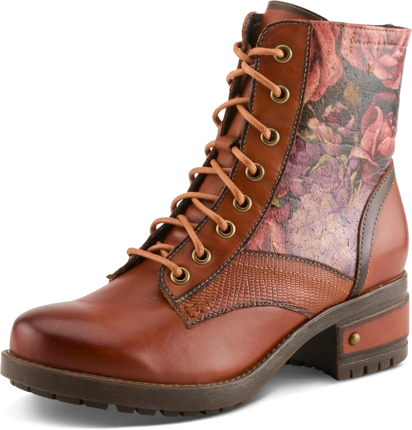 L’Artiste Marty Hand-Painted Leather Ankle Boots for Women – Cozy Flannel Lined Comfort Boot with Zipper Closure