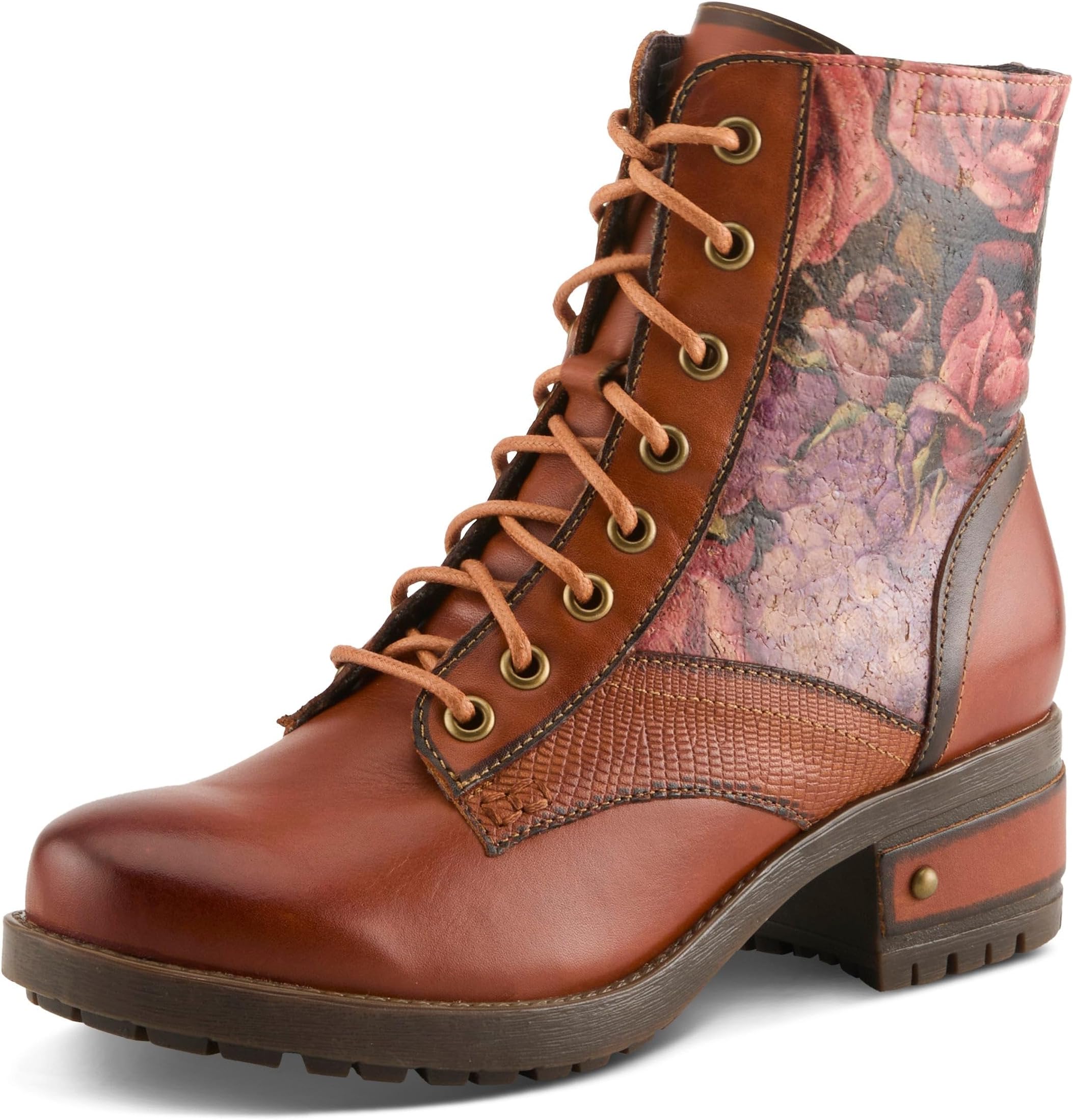 L’Artiste Marty Hand-Painted Leather Ankle Boots for Women – Cozy Flannel Lined Comfort Boot with Zipper Closure
