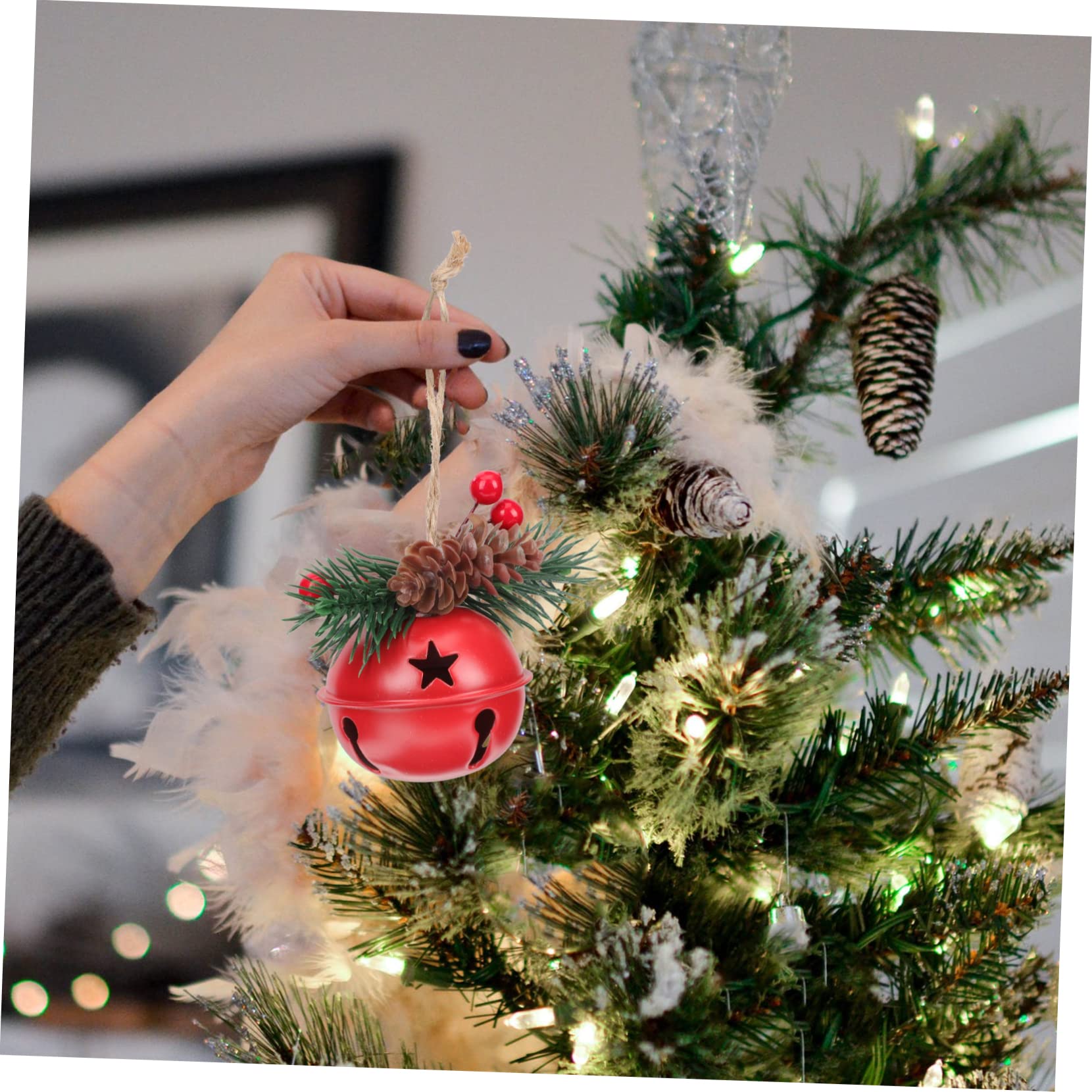 ABOOFAN 15 Piezas Decoración navideña Colgantes navideños Christmas Tree Accesorios de decoración de Navidad Campanas para Manualidades Home Decoracion Colgantes del Festival de Bricolaje