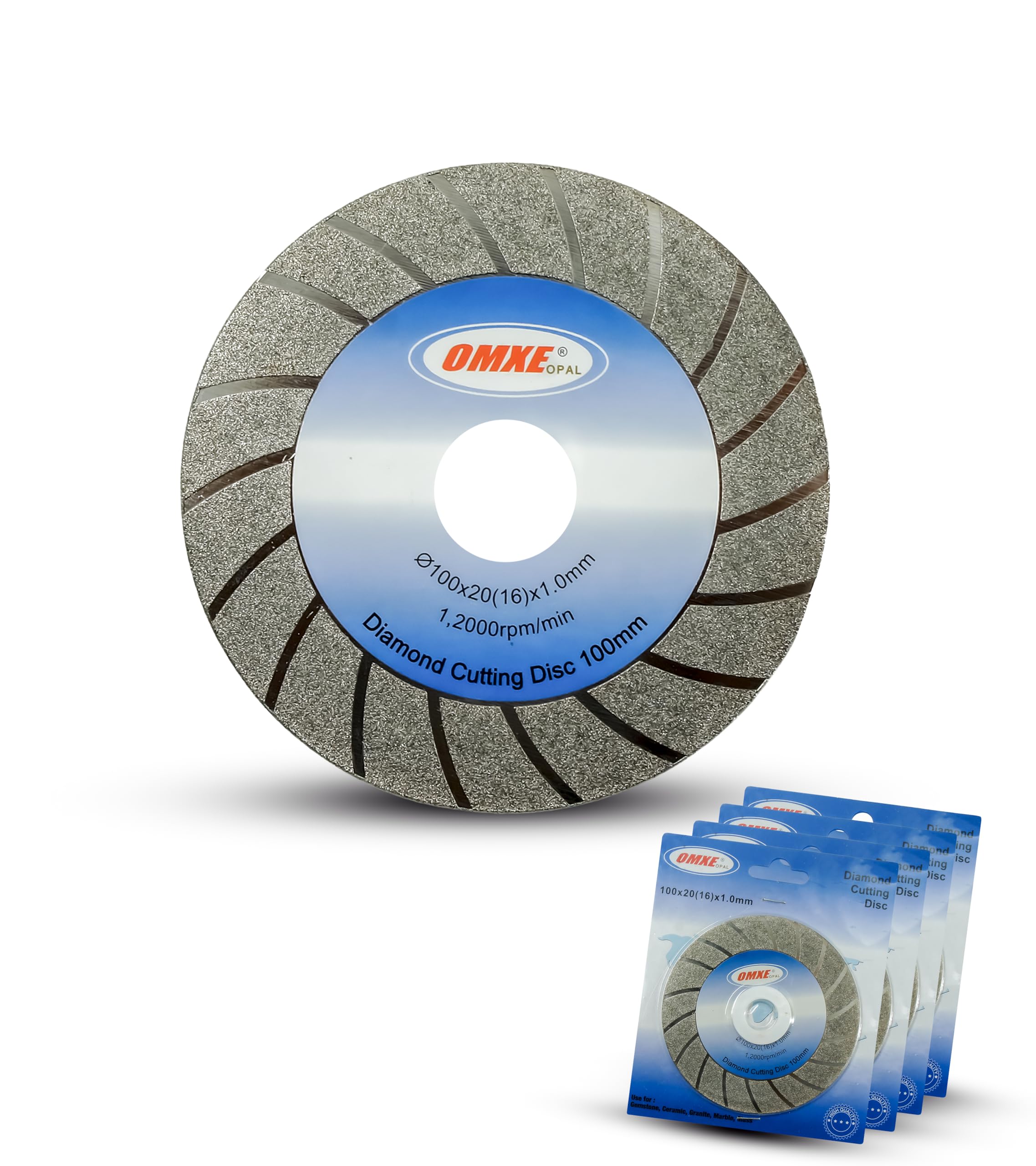 OMXE OPAL 4-inch(100mm) Diamond Cutting Disc | Pack of 4 Pcs | 12000 RPM top Speed | 300ft Guaranty | Specifically Designed for Cutting Gemstone, Granite, Marble, Tile and Glass. (B0D22Q41Q7) Amazon Price History, Amazon Price Tracker