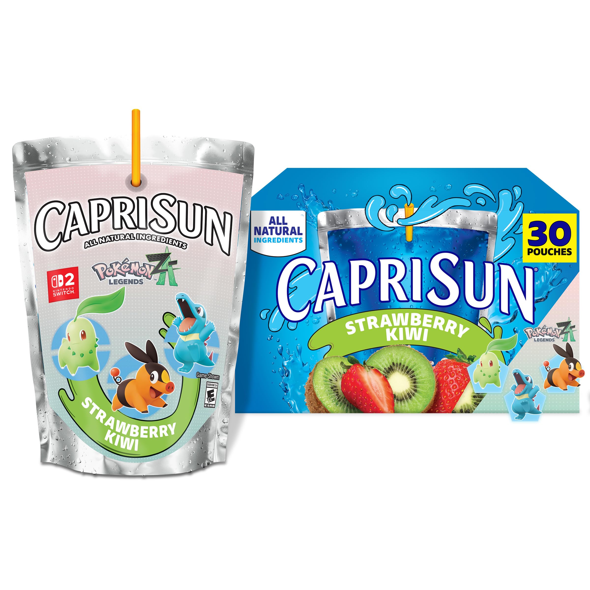 Capri SunStrawberry Kiwi Naturally Flavored with other natural flavor Juice Drink Blend, 30 ct Box, 6 fl oz Pouches