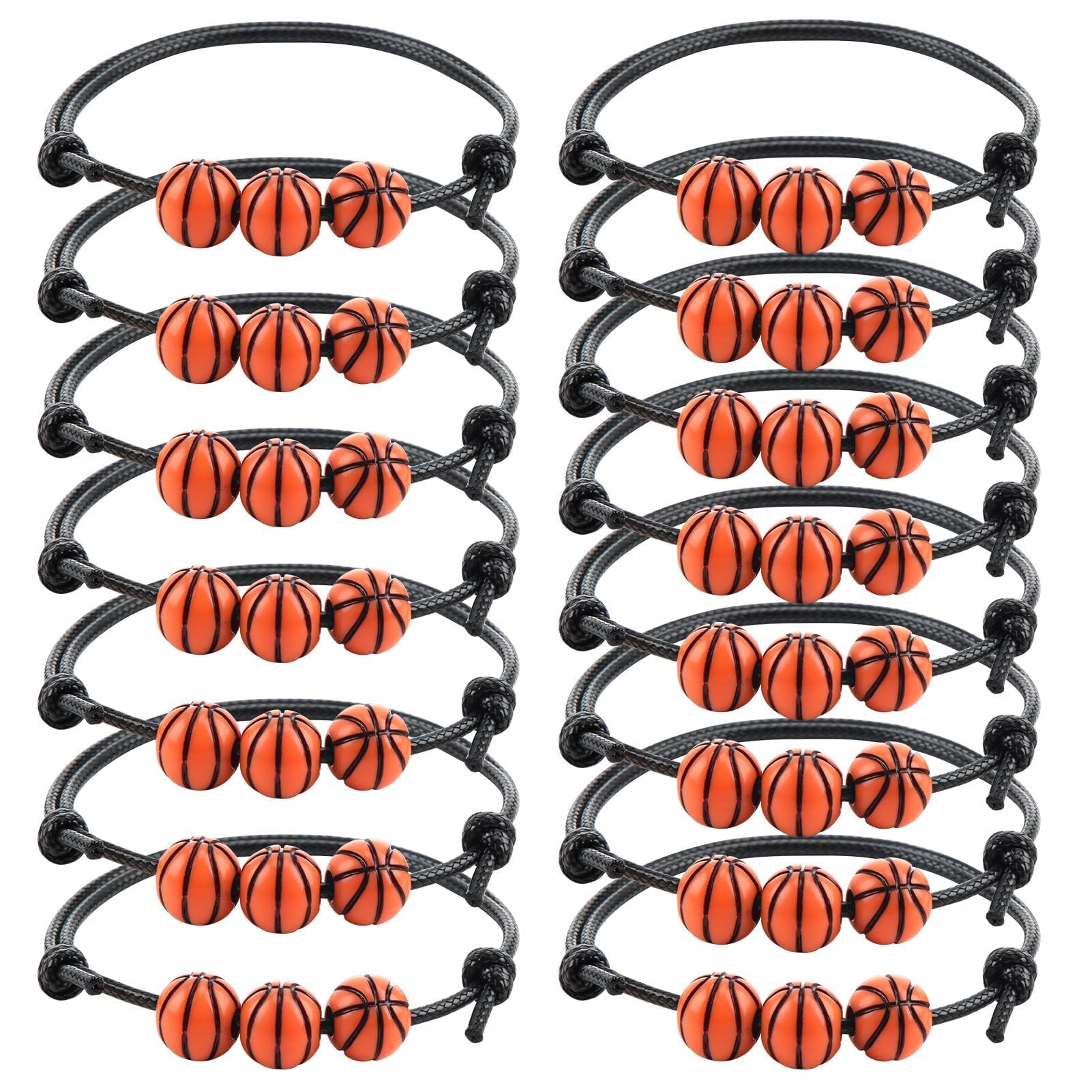 15 Pezzi Bracciali Intrecciati Basketball, Basketball Charm Braccialetti, Bracciali Basket Regolabili, Accessori Sport, Bracciale Basket per Adolescenti Adulti Bomboniere