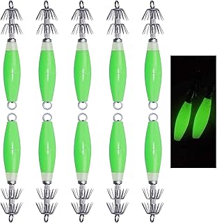 NALACAL Glow-in-the-Dark Squid Jig Hooks for Saltwater